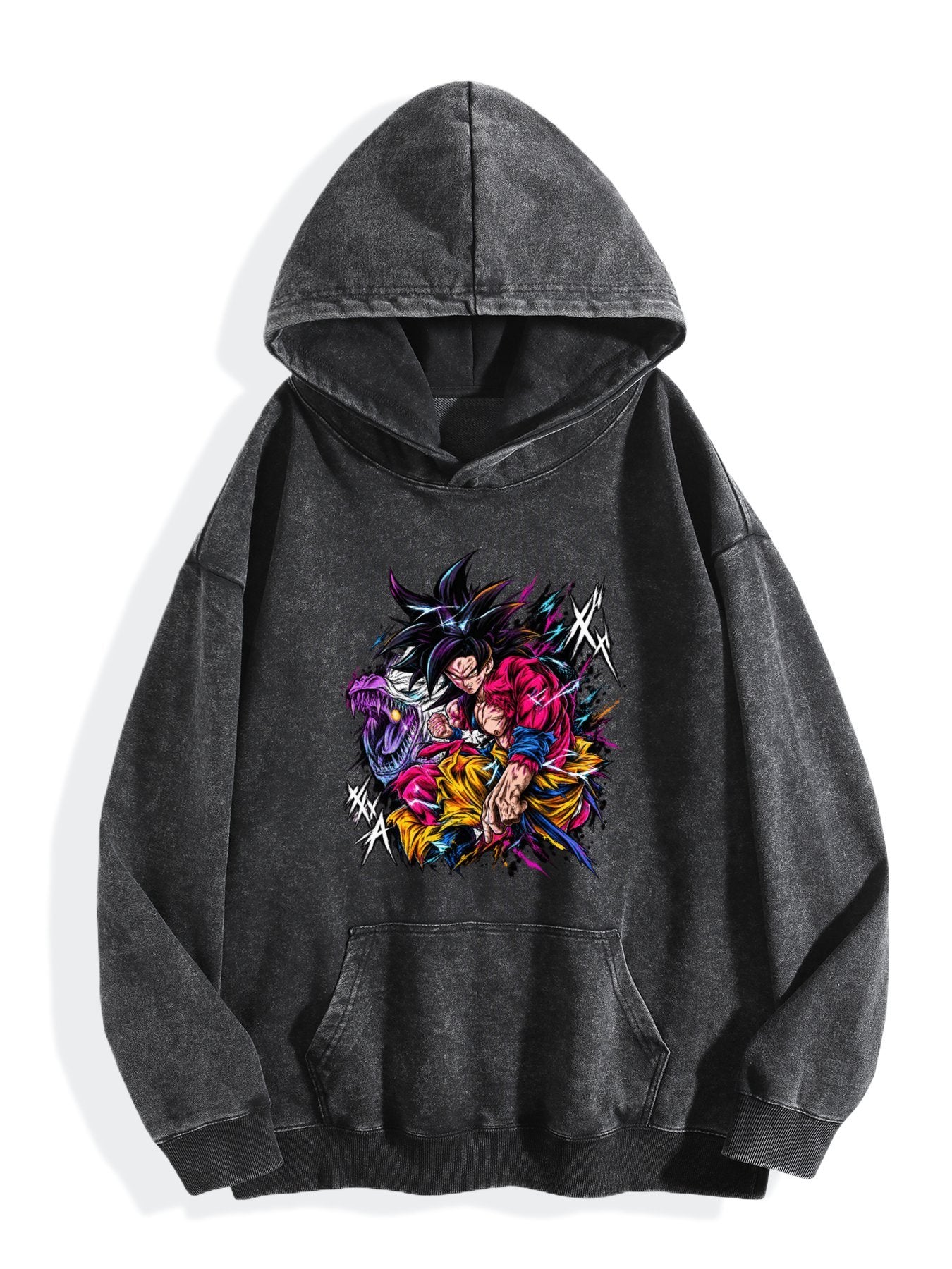 Dragon Ball Goku Color Burst Vintage Wash Oversized Hoodie