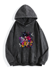 Dragon Ball Goku Color Burst Vintage Wash Oversized Hoodie