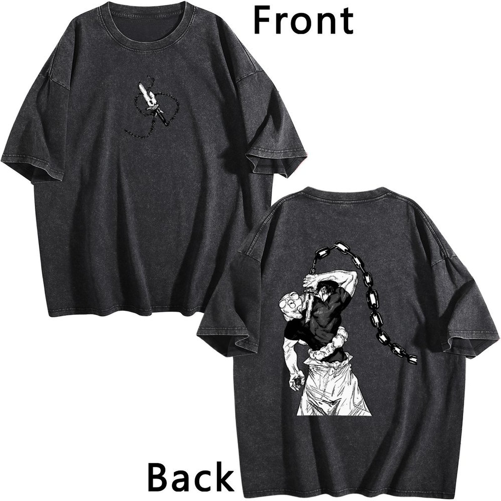 Jujutsu Kaisen Hanami Printed Vintage Washed Short‑Sleeve T‑Shirt