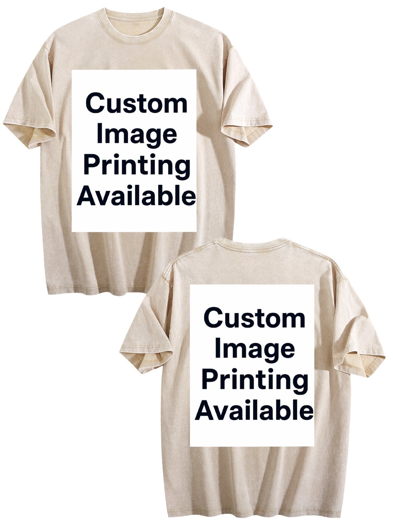 Custom Front Back Print Vintage Washed Oversized Unisex Short Sleeve Tee