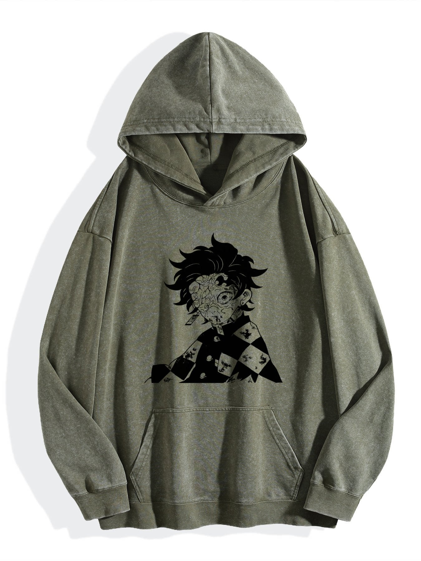 Demon Slayer Tanjiro Silhouette Vintage Wash Hoodie