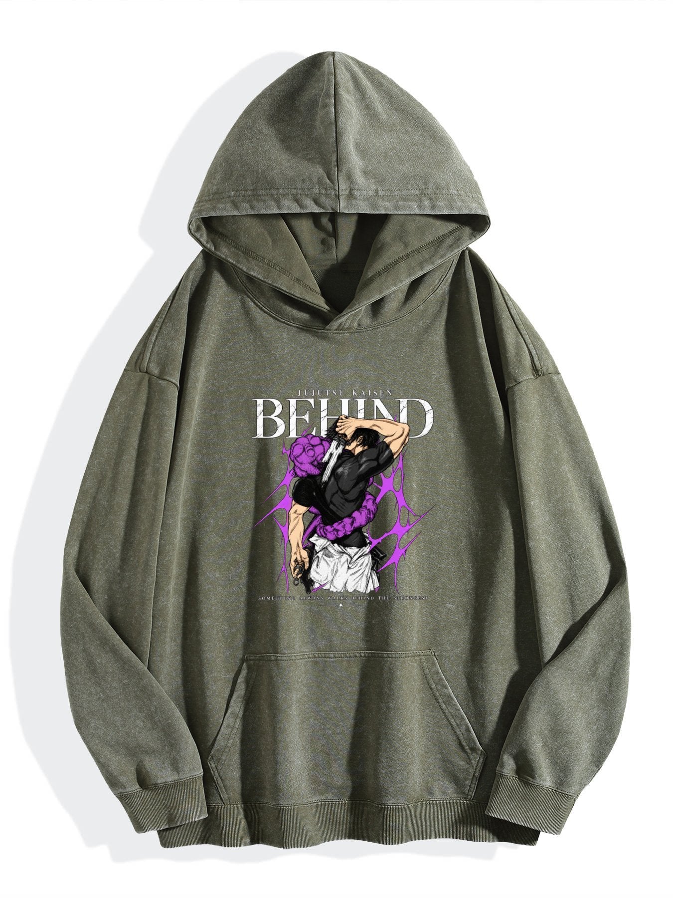 Jujutsu Kaisen Fushiguro Megumi Purple Effect Vintage Wash Oversized Hoodie
