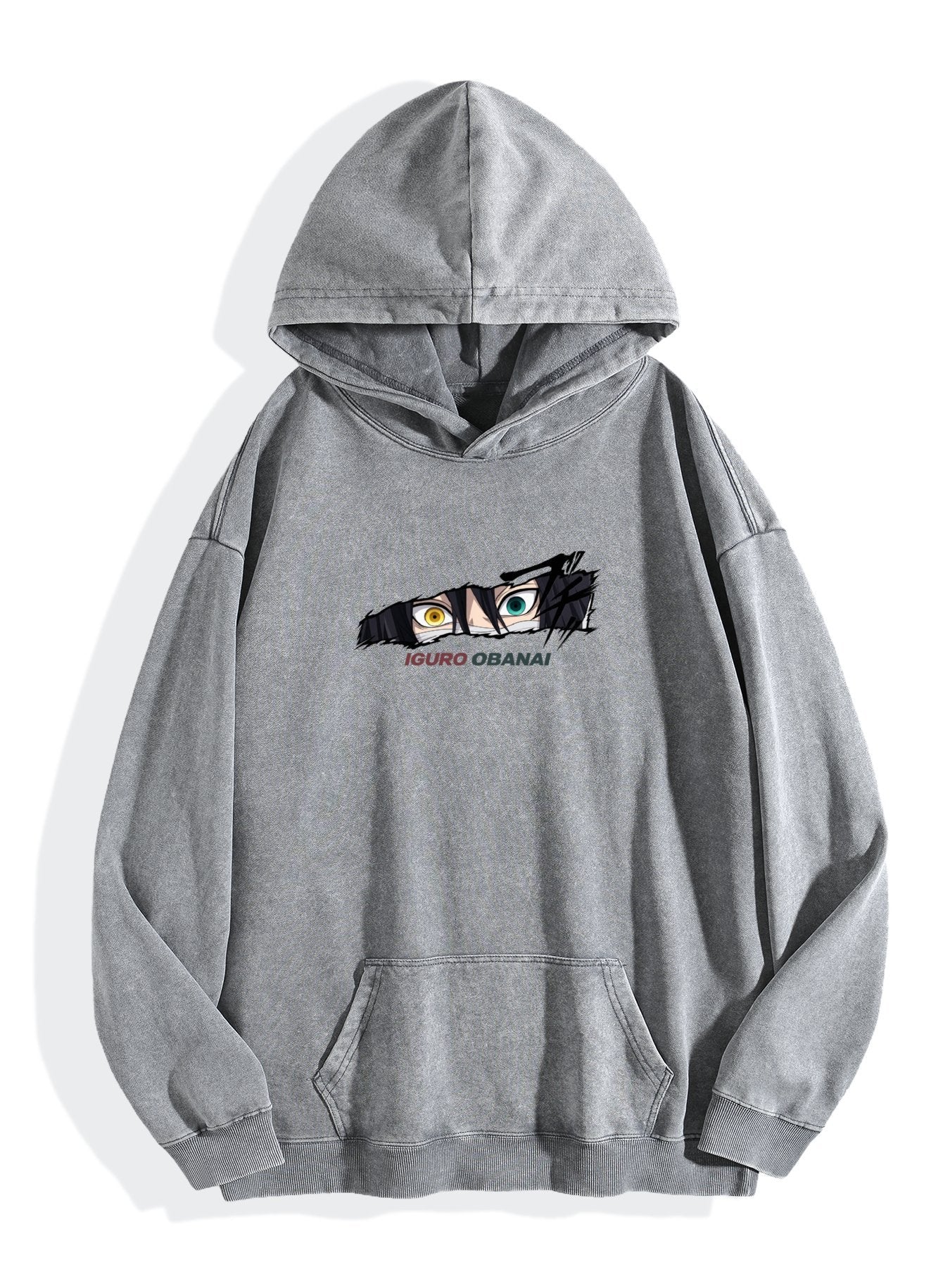 Demon Slayer Obanai Iguro Eye Vintage Wash Oversized Hoodie