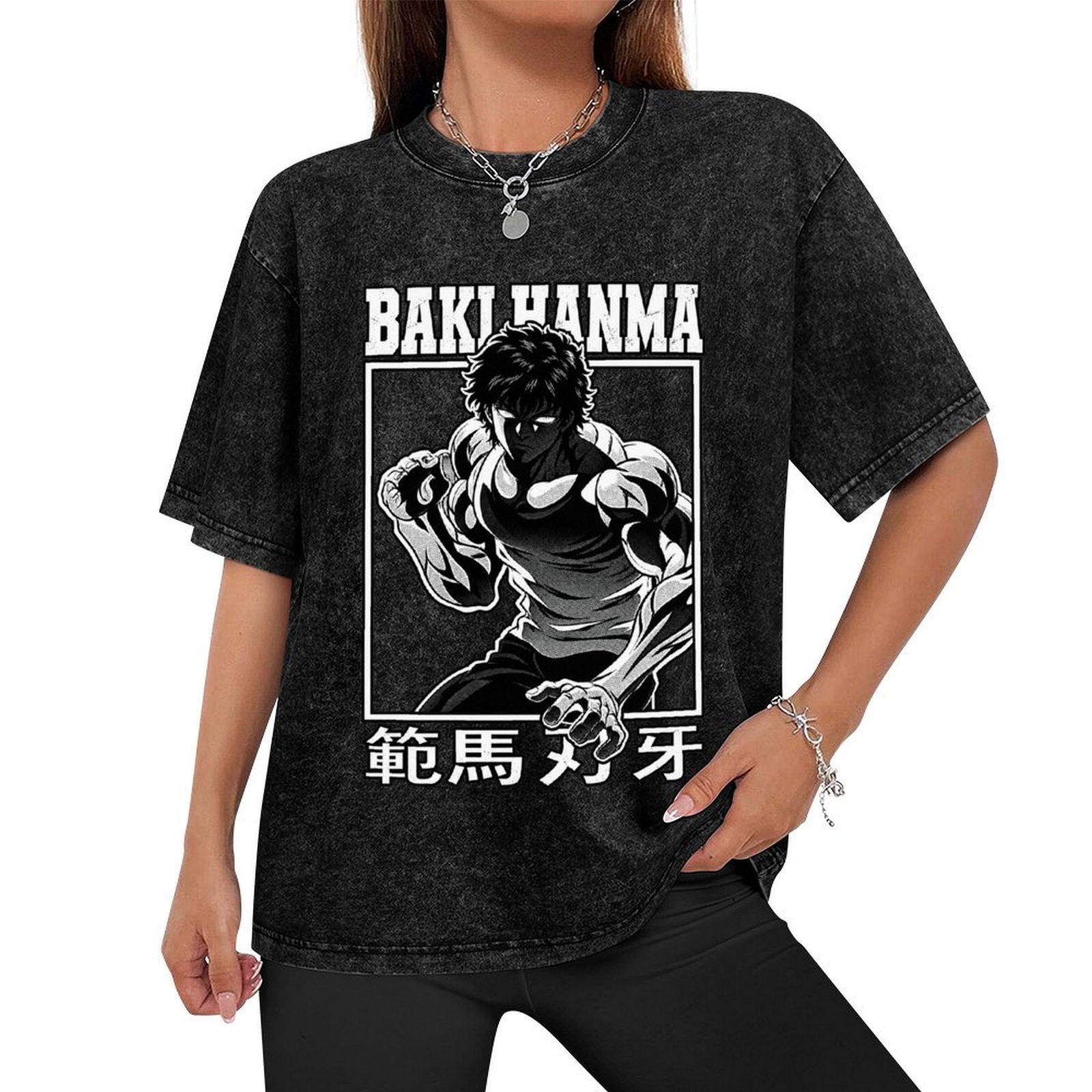 Baki Hanma Vintage Washed Anime Graphic T‑Shirt