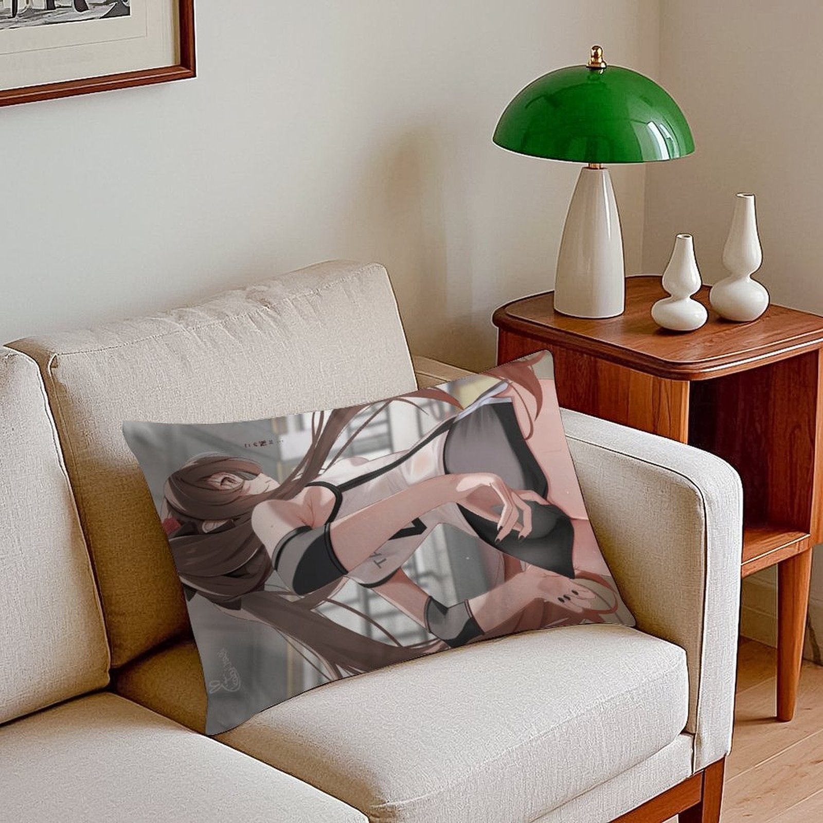 Genshin Impact Hu Tao Casual Outfit Rectangular Throw Pillow Case