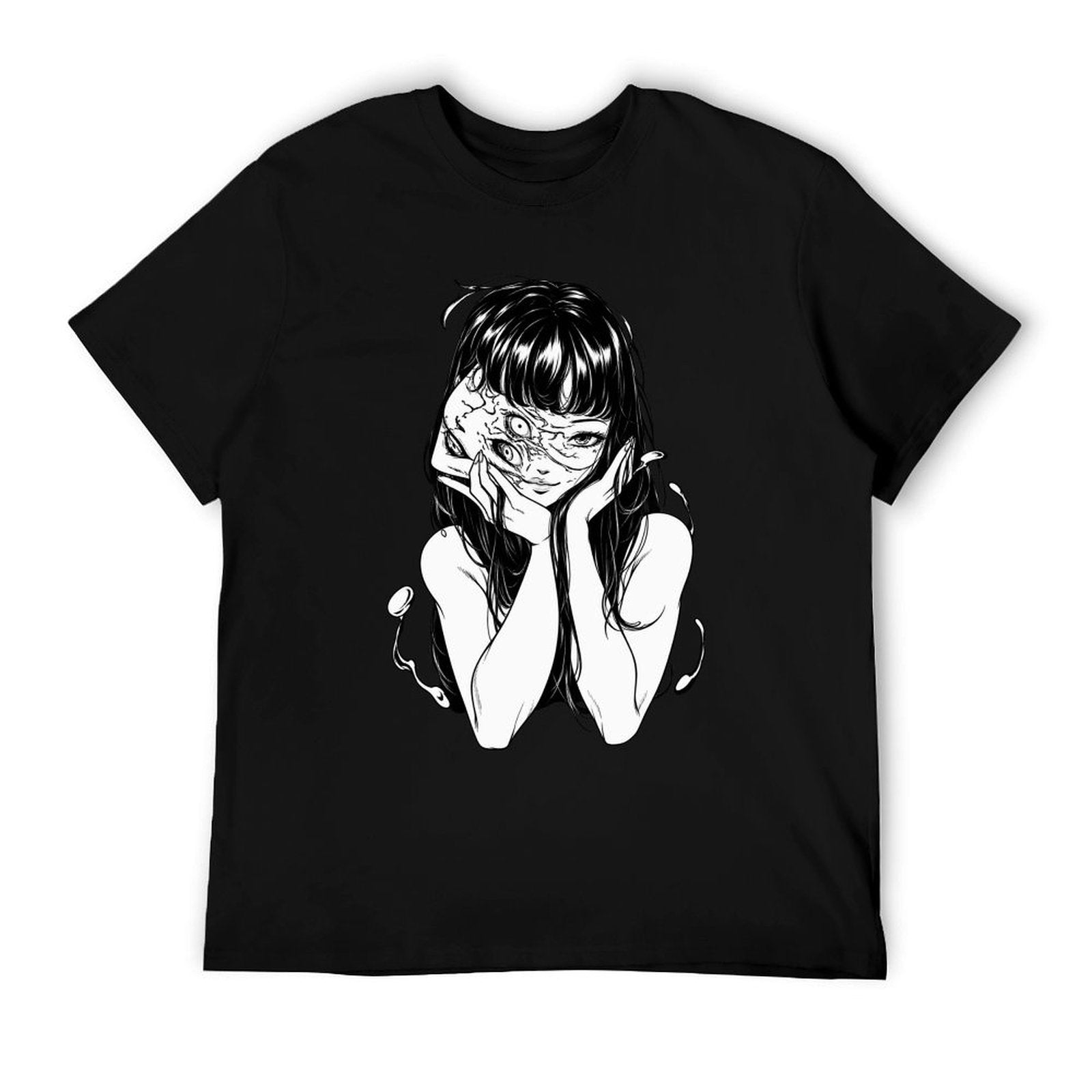 Tomie Junji Ito Black‑White Sketch Anime Short Sleeve T‑Shirt