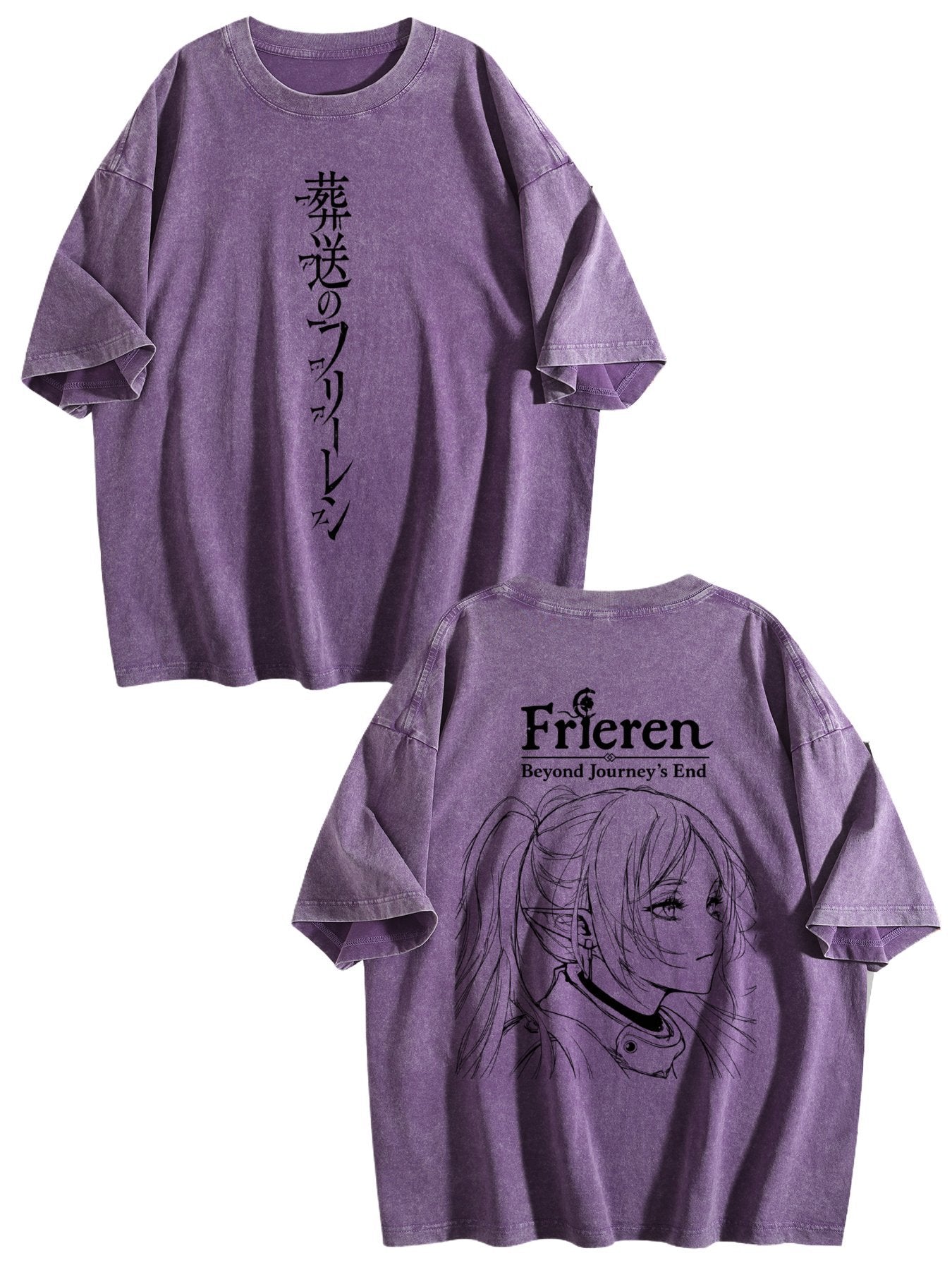 Frieren Beyond Journey's End Double‑Sided Vintage Washed Anime T‑Shirt