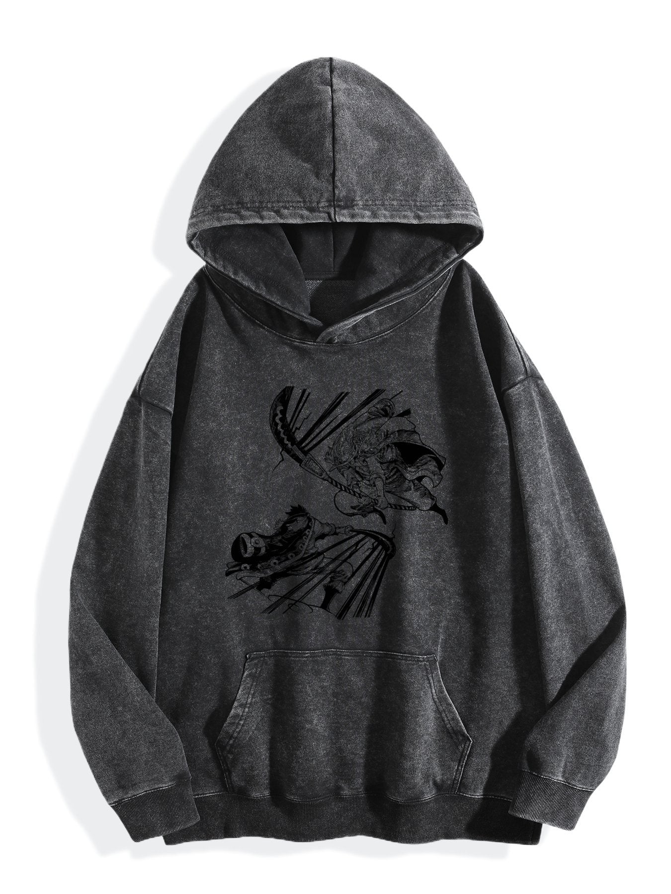 One Piece Anime Graphic Vintage Wash Oversized Hoodie