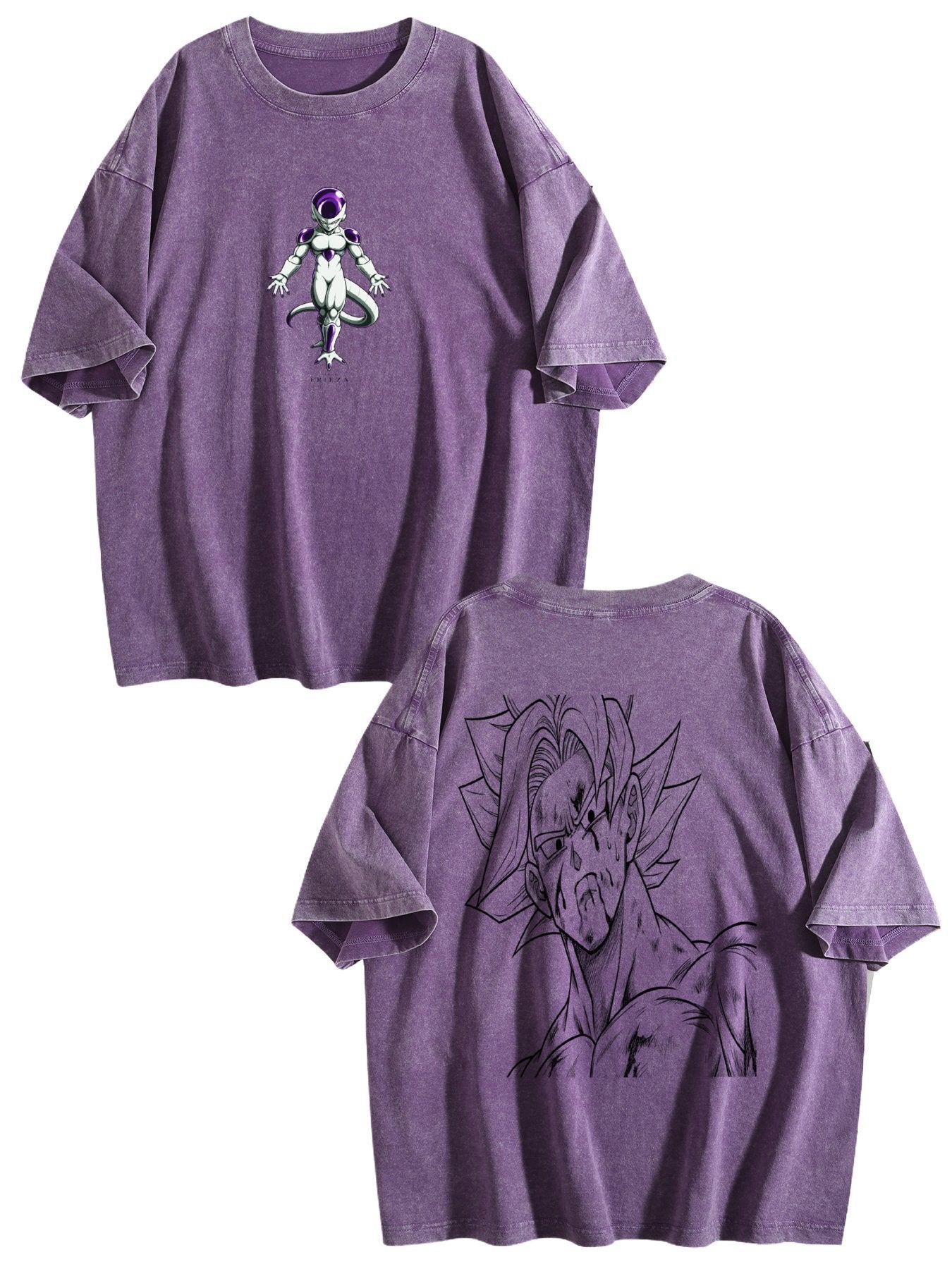 Dragon Ball Frieza Printed Washed Short‑Sleeve T‑Shirt