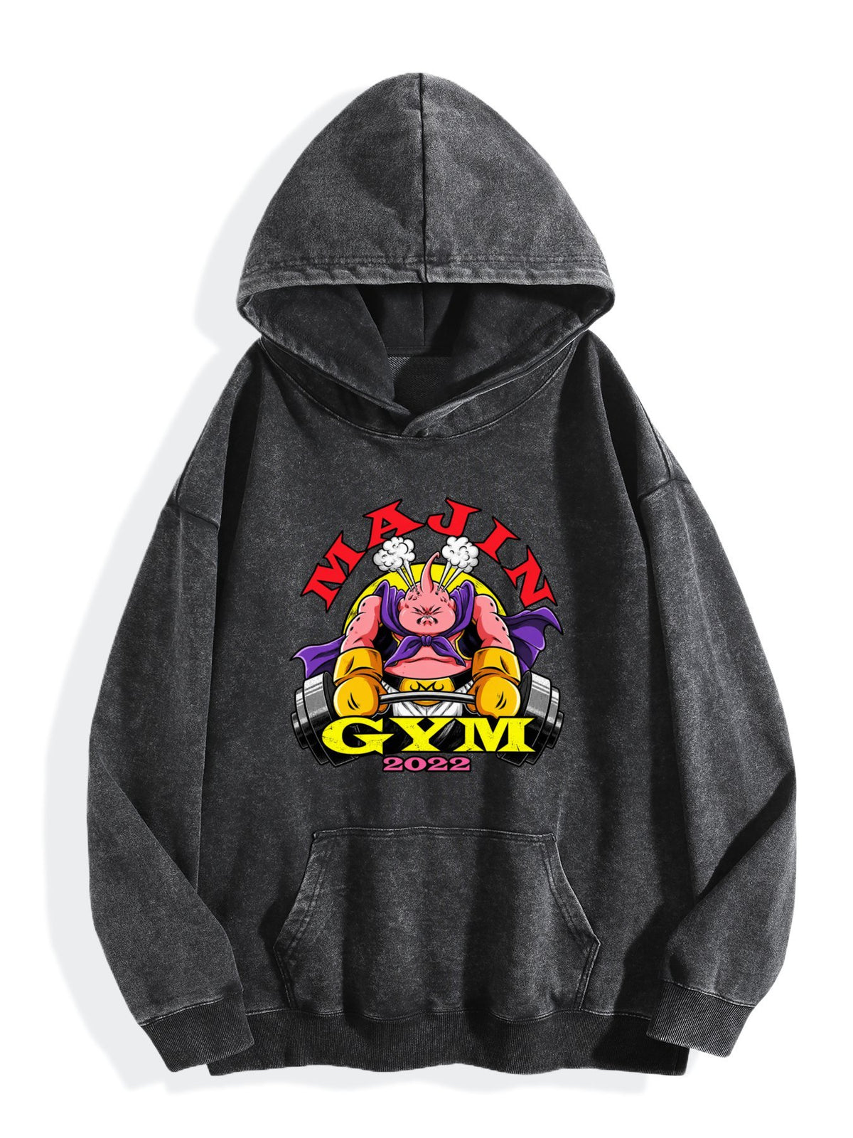 Dragon Ball Majin Buu Majin Gym Vintage Wash Oversized Hoodie