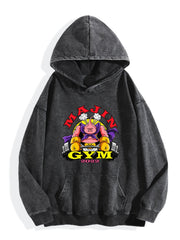Dragon Ball Majin Buu Majin Gym Vintage Wash Oversized Hoodie