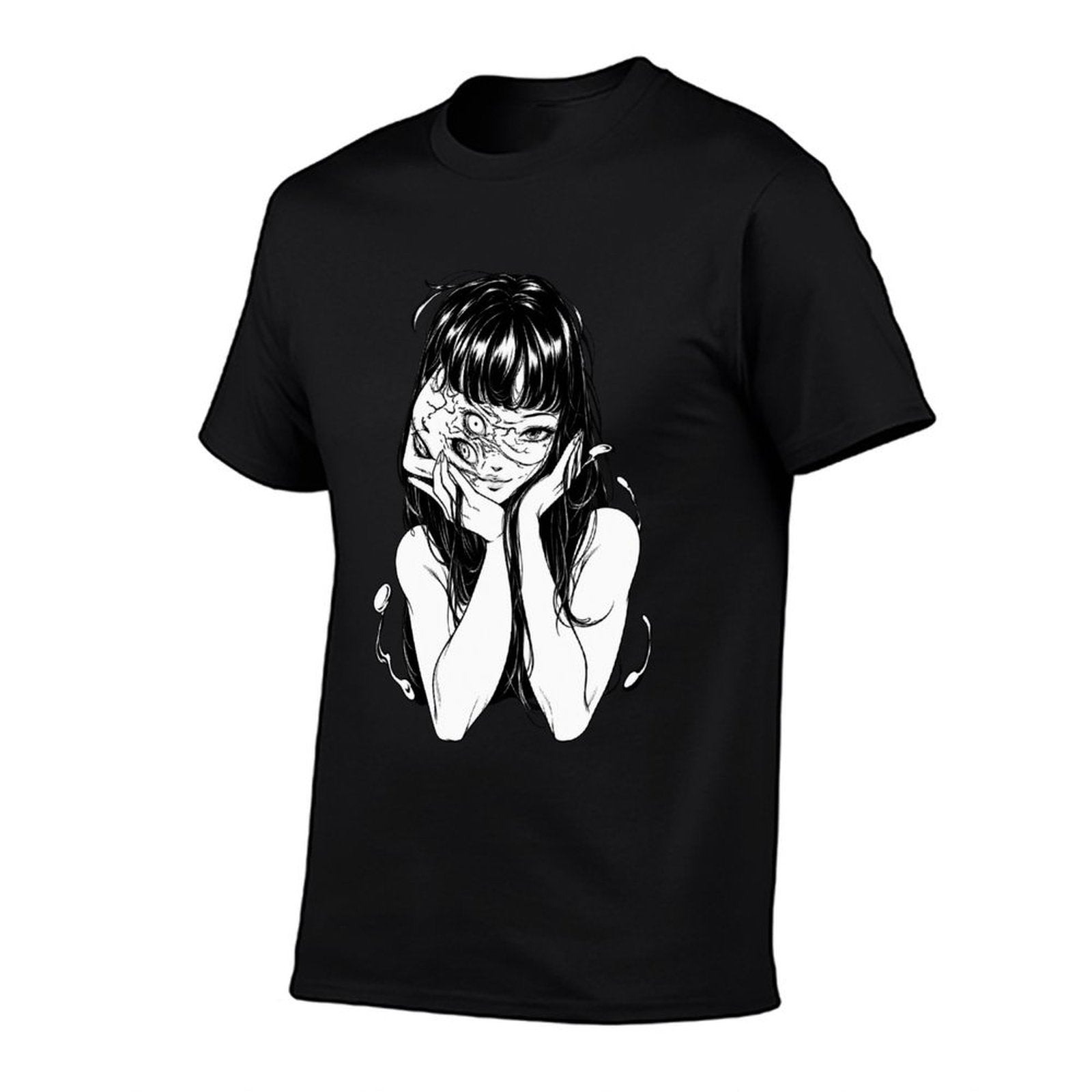 Tomie Junji Ito Black‑White Sketch Anime Short Sleeve T‑Shirt