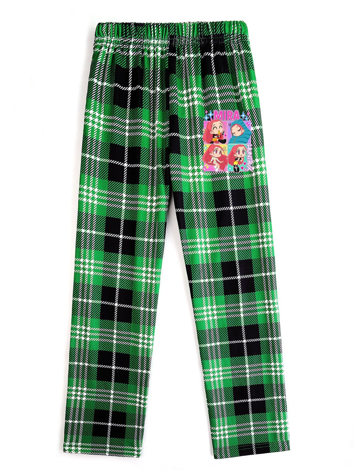 Pop Huntress Squad Vibrant Block Character‑Print Straight‑Leg Sweatpants