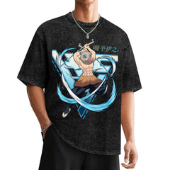 Demon Slayer Inosuke Hashibira Oversized Washed Men Tee