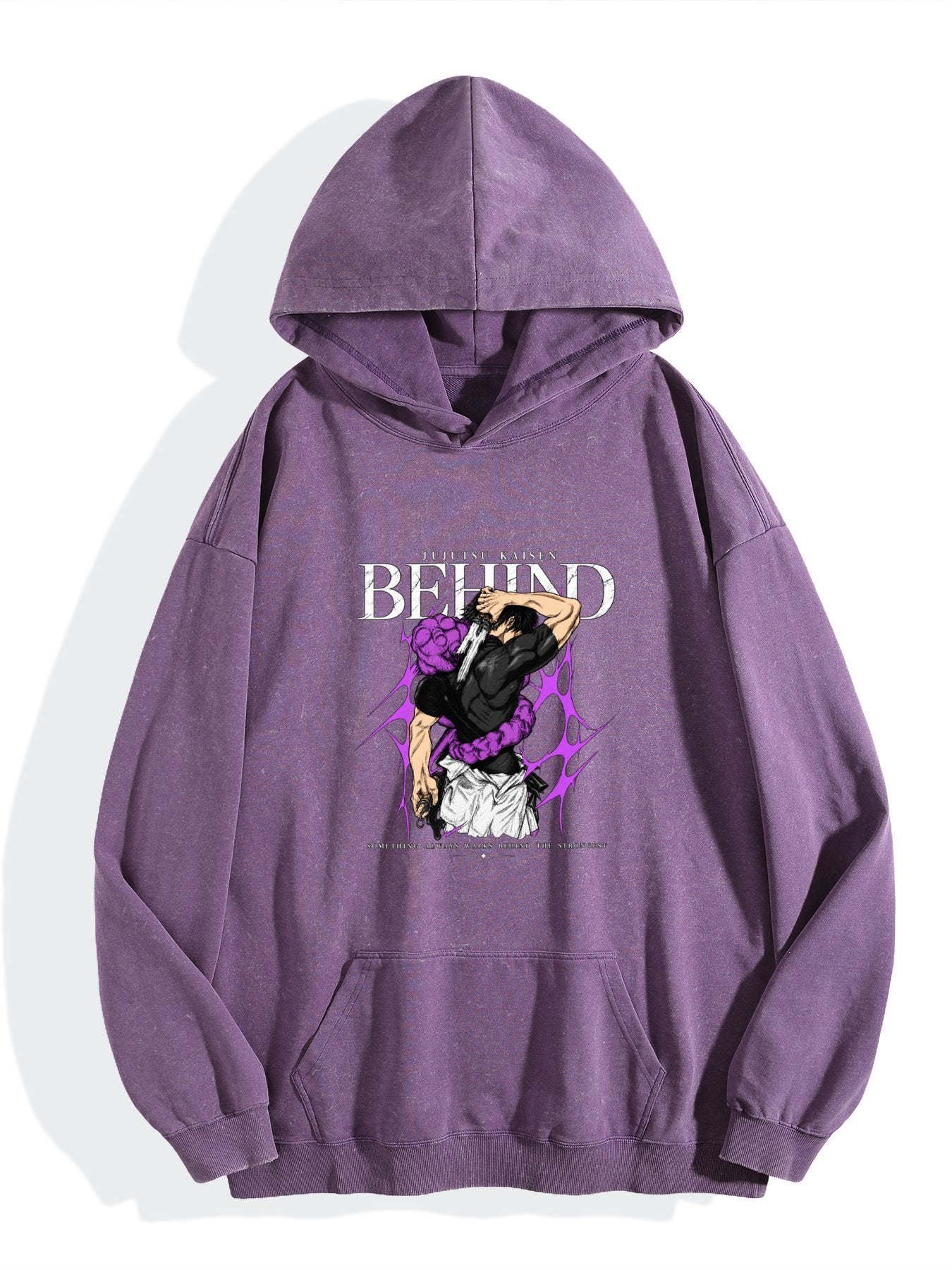 Jujutsu Kaisen Fushiguro Megumi Purple Effect Vintage Wash Oversized Hoodie