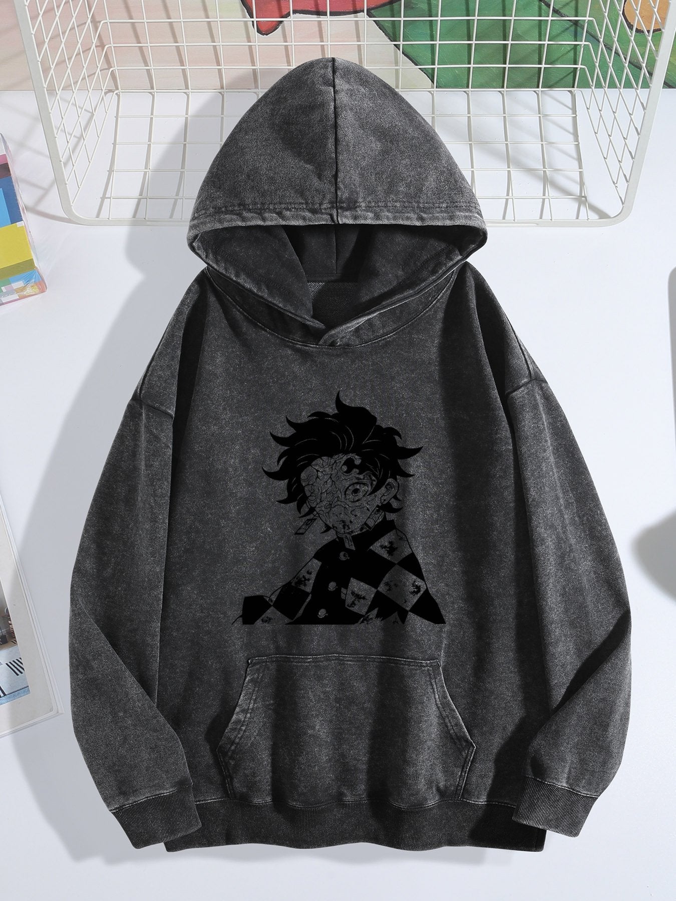 Demon Slayer Tanjiro Silhouette Vintage Wash Hoodie