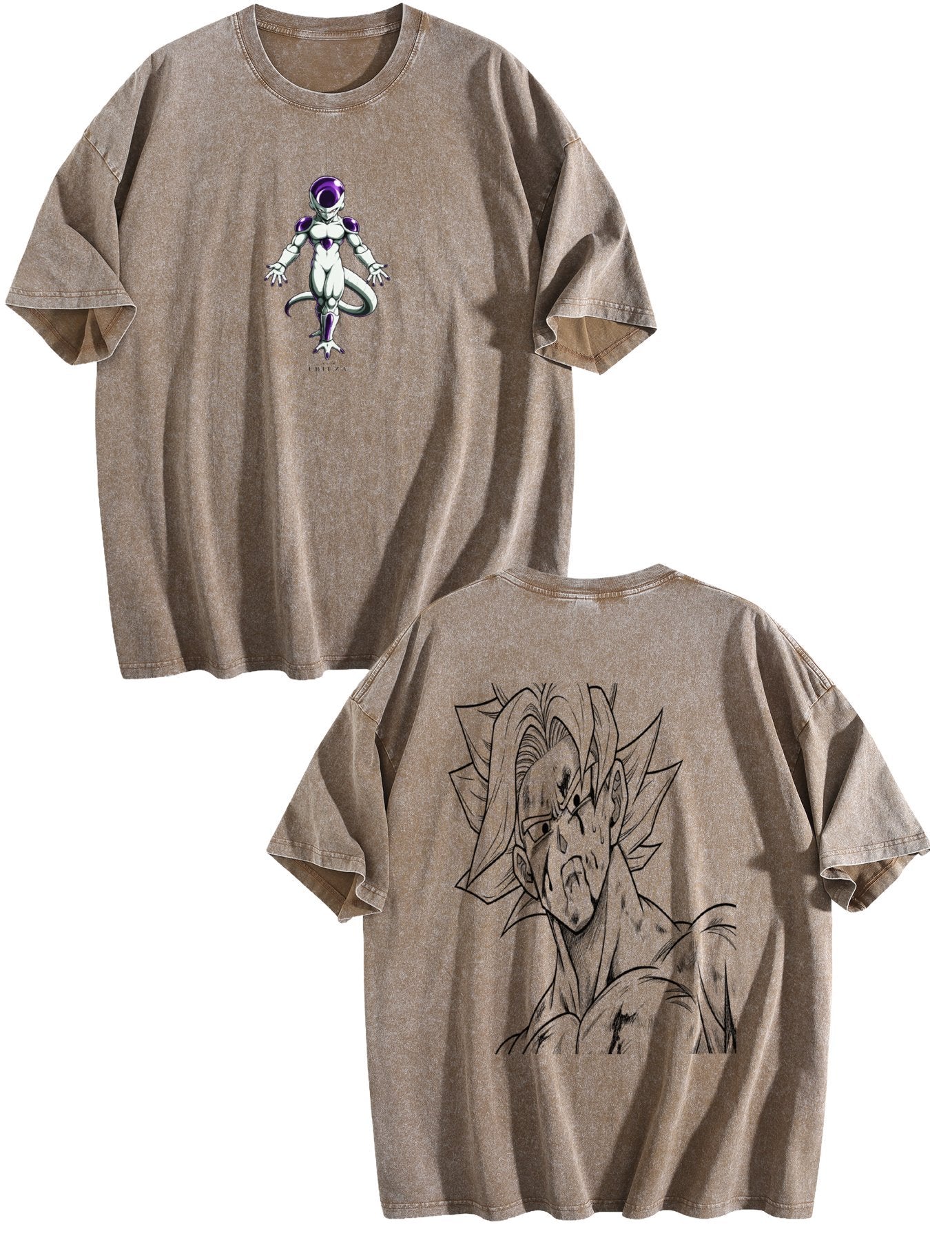 Dragon Ball Frieza Printed Washed Short‑Sleeve T‑Shirt