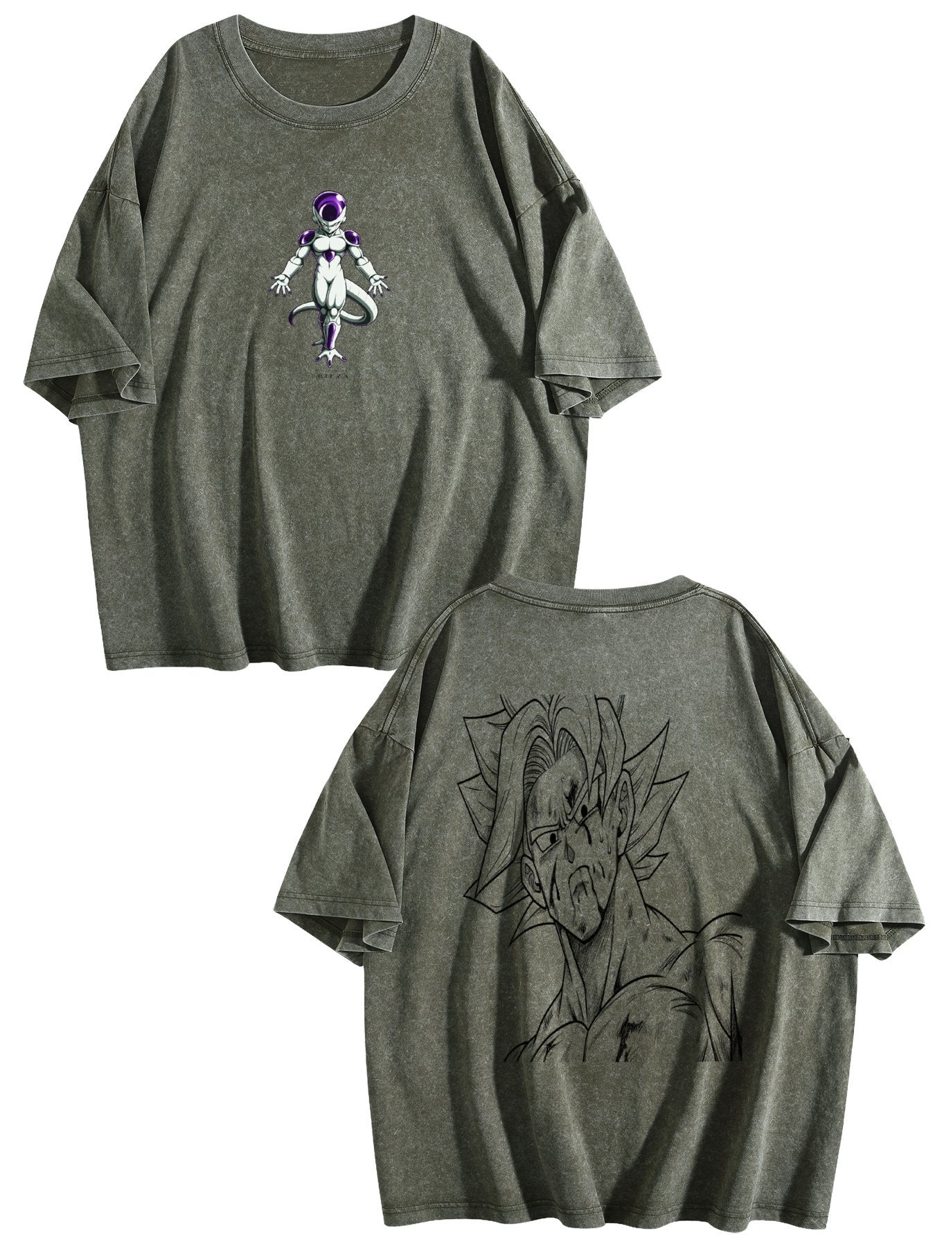 Dragon Ball Frieza Printed Washed Short‑Sleeve T‑Shirt