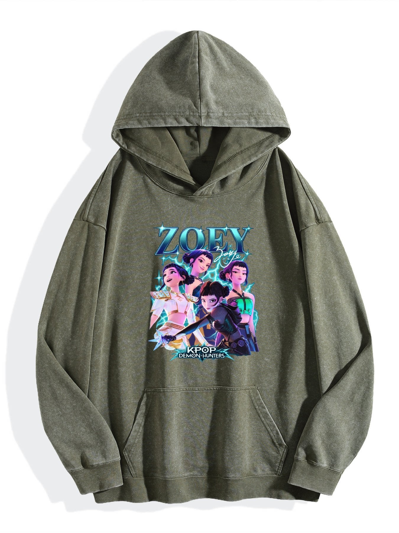 Pop Hunt Witch Squad Zoey Collage Vintage Wash Oversized Hoodie
