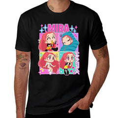 Kpop Demon Hunters Mira Chibi Four‑Panel Graphic Men Tee