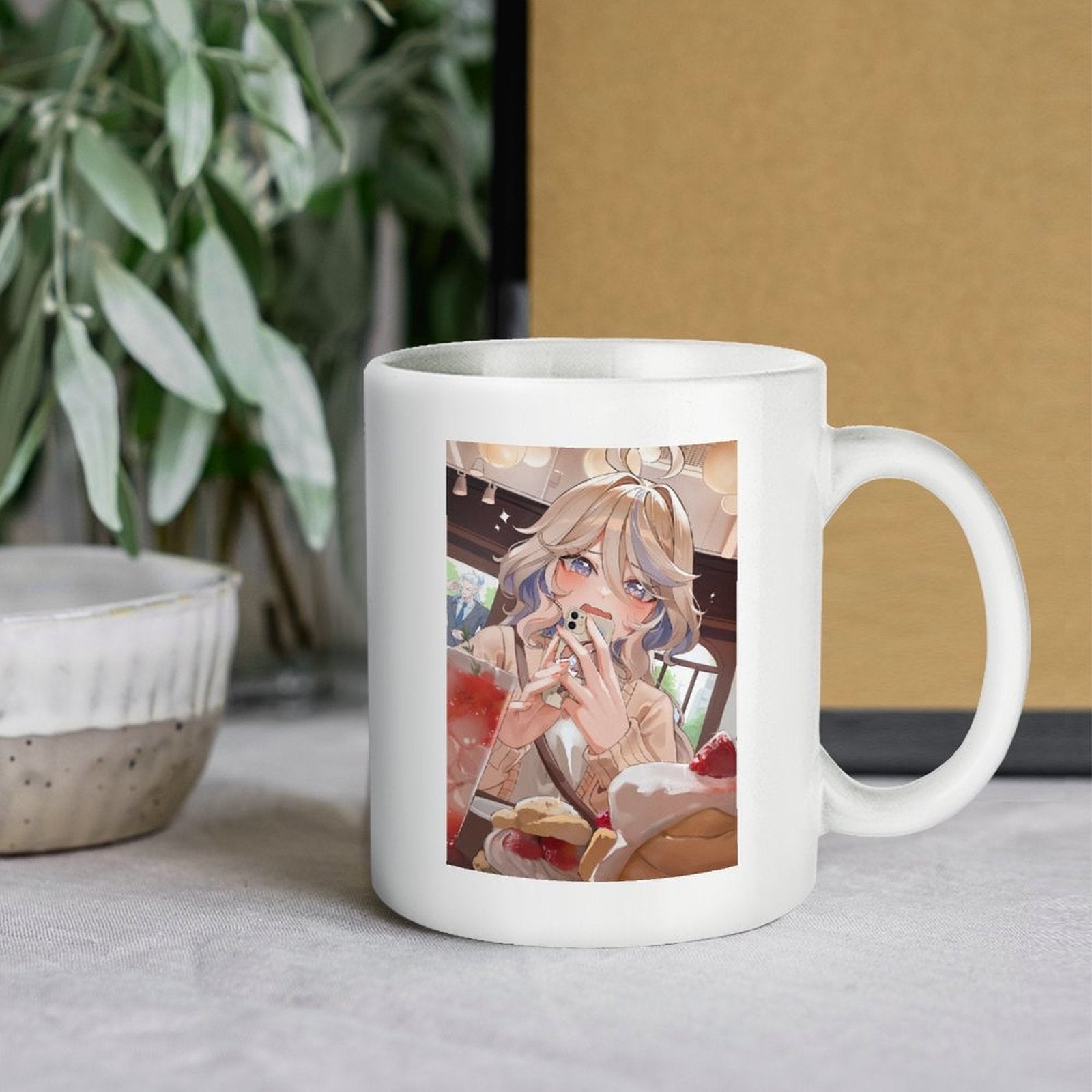 Genshin Impact Furina Cafe Casual Scene Ceramic Coffee Mug