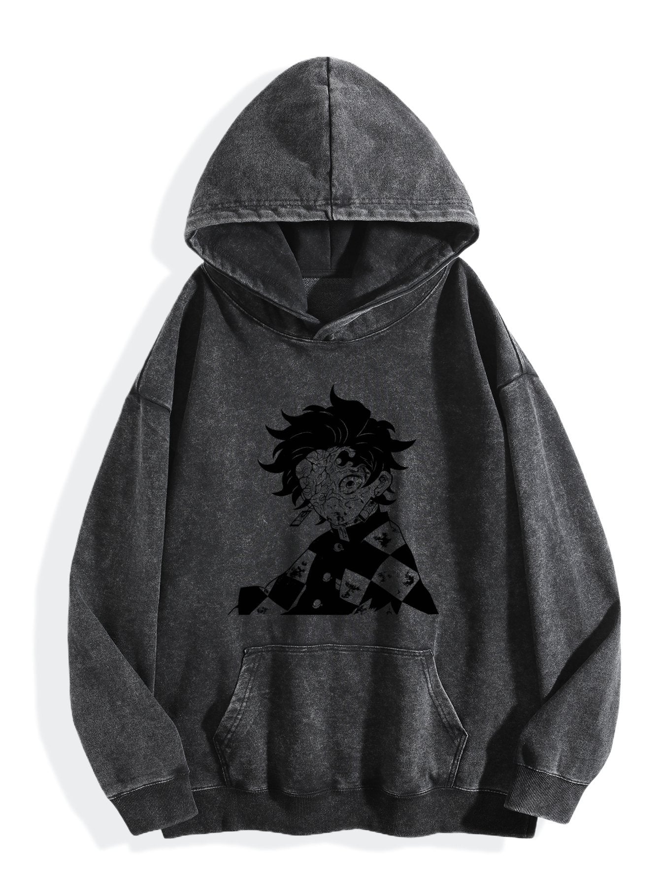 Demon Slayer Tanjiro Silhouette Vintage Wash Hoodie