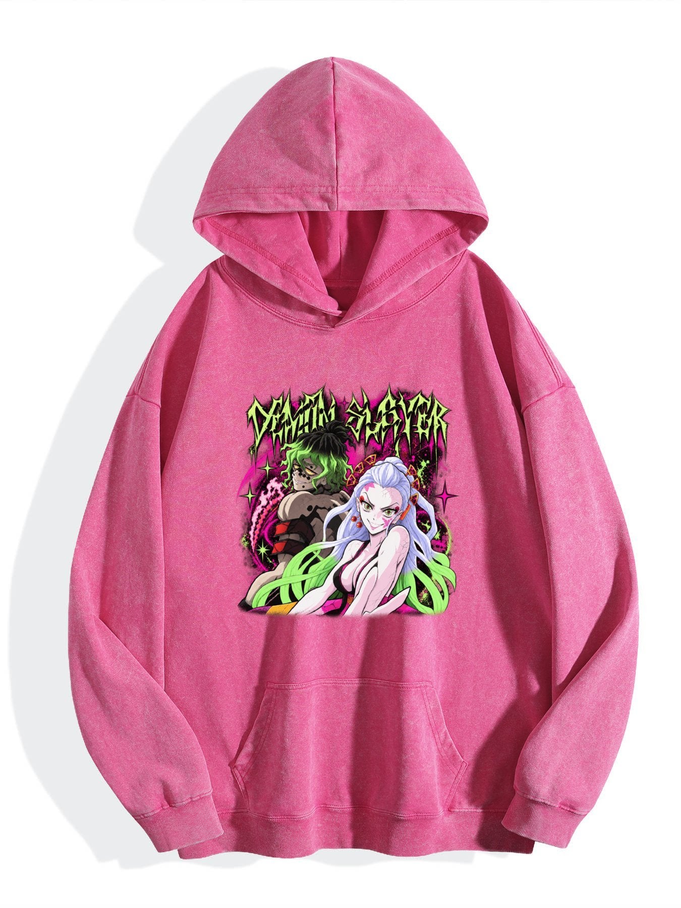 Demon Slayer Daki Gyutaro Vintage Wash Oversized Hoodie