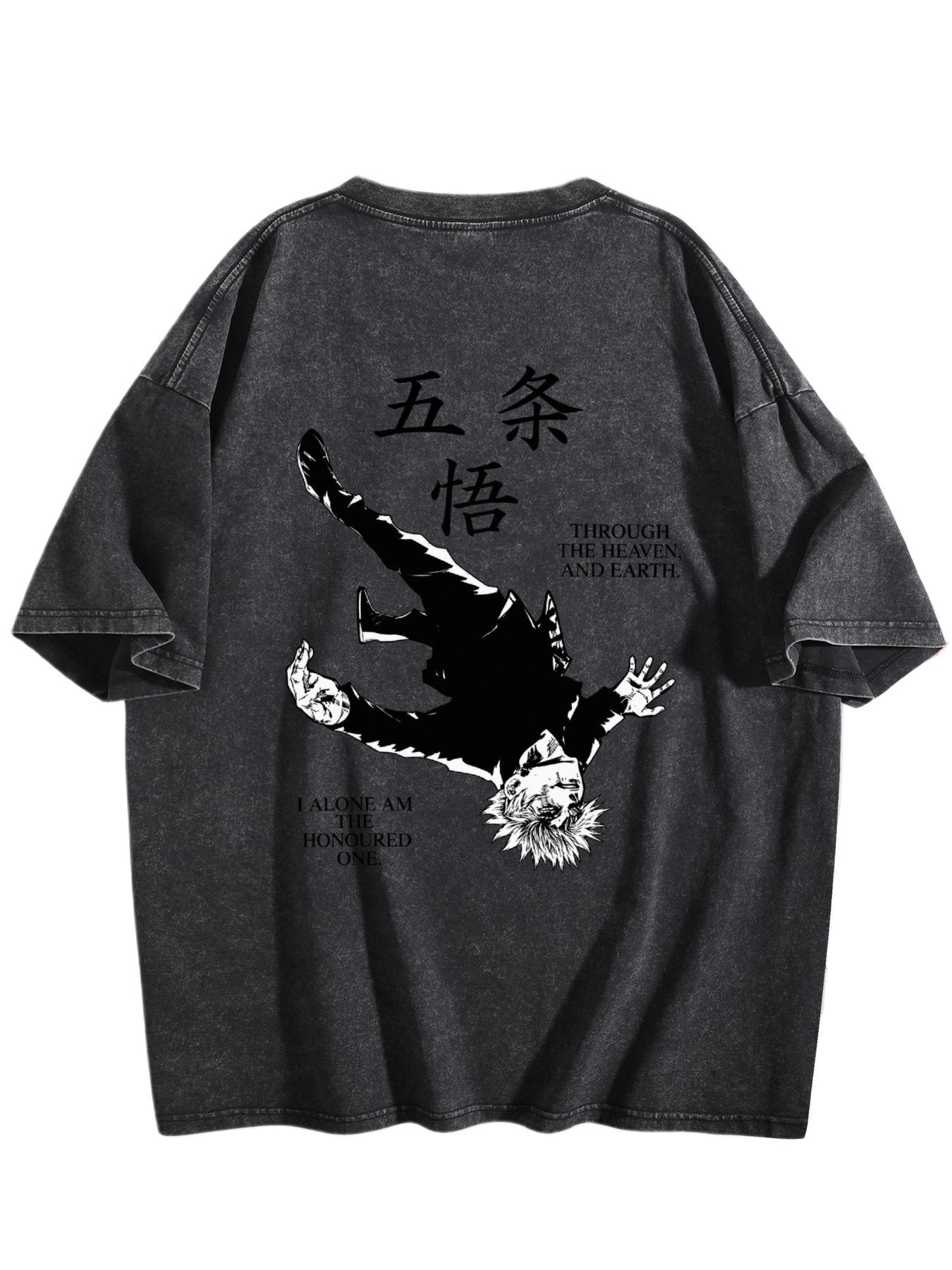 Jujutsu Kaisen Gojo Satoru Double‑Sided Print Vintage Washed Anime T‑Shirt