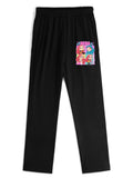 Pop Huntress Squad Vibrant Block Character‑Print Straight‑Leg Sweatpants