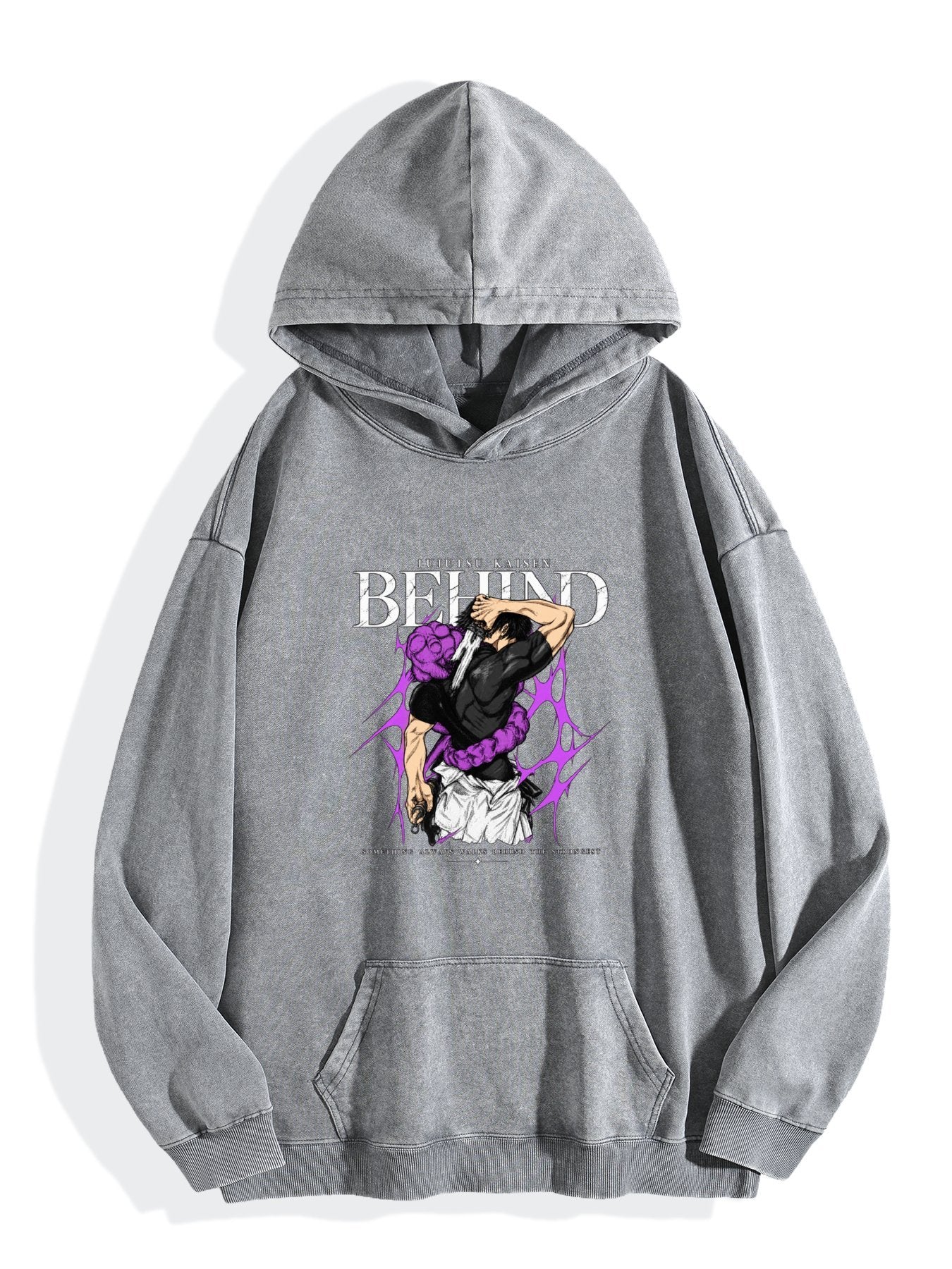 Jujutsu Kaisen Fushiguro Megumi Purple Effect Vintage Wash Oversized Hoodie