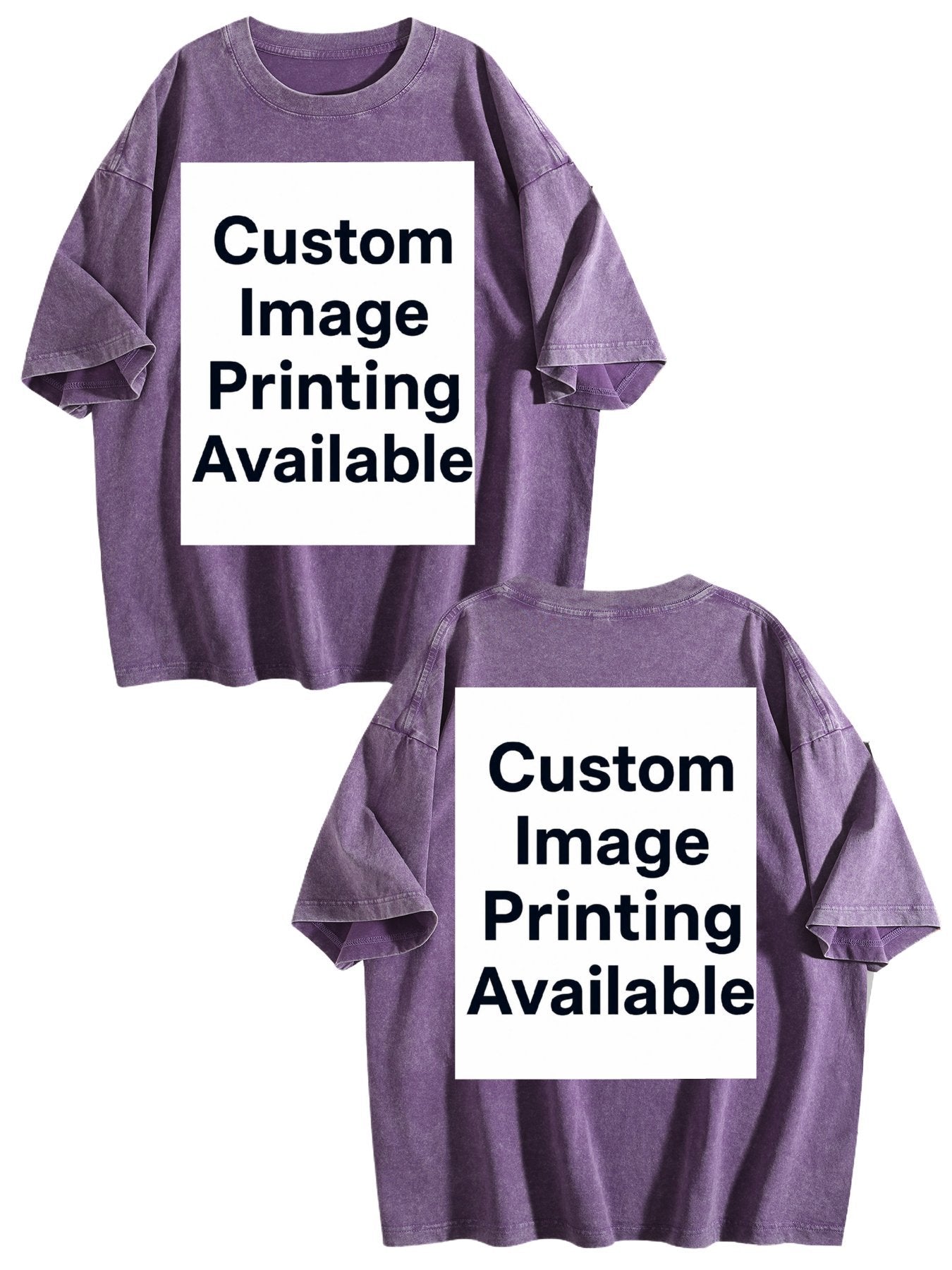 Custom Front Back Print Vintage Washed Oversized Unisex Short Sleeve Tee
