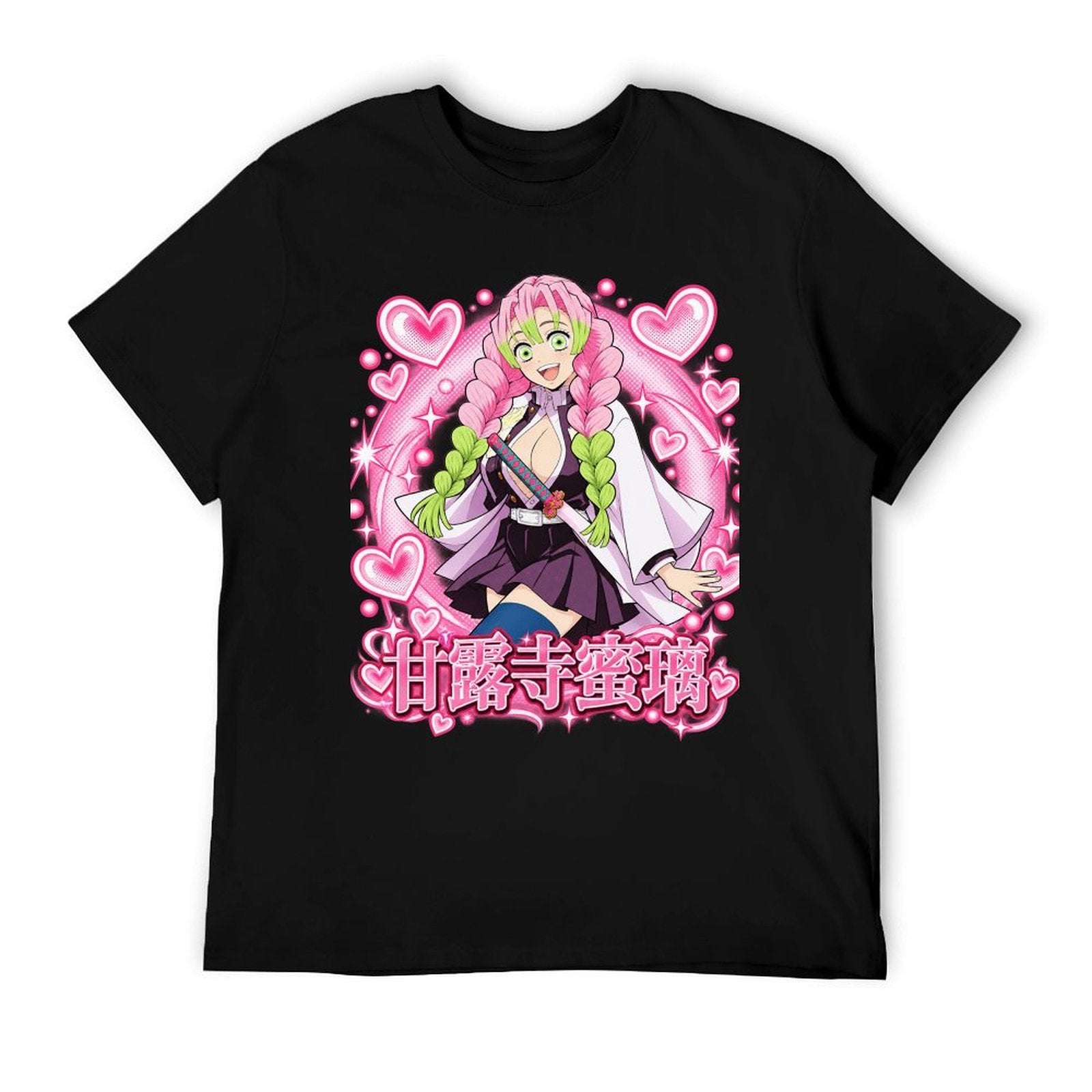 Demon Slayer Mitsuri Kanroji Heart Frame Graphic Oversized Men Tee