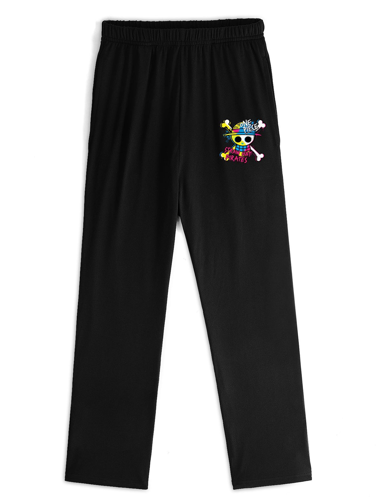 One Piece Colorful Skull Jolly Roger Mini‑Print Straight‑Leg Sweatpants
