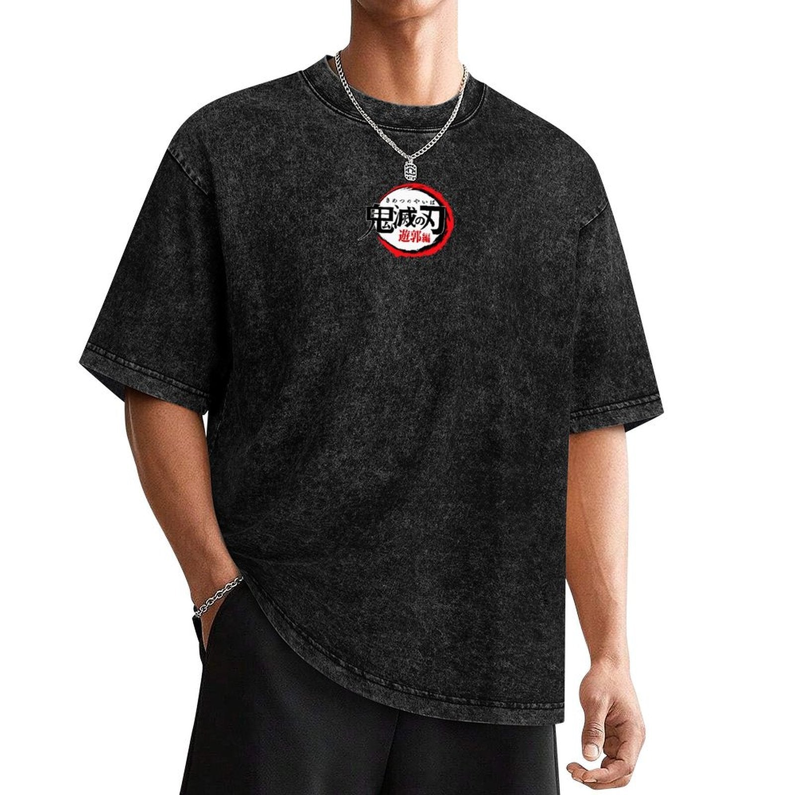 Demon Slayer All‑Characters Double‑Sided Print Vintage Washed T‑Shirt