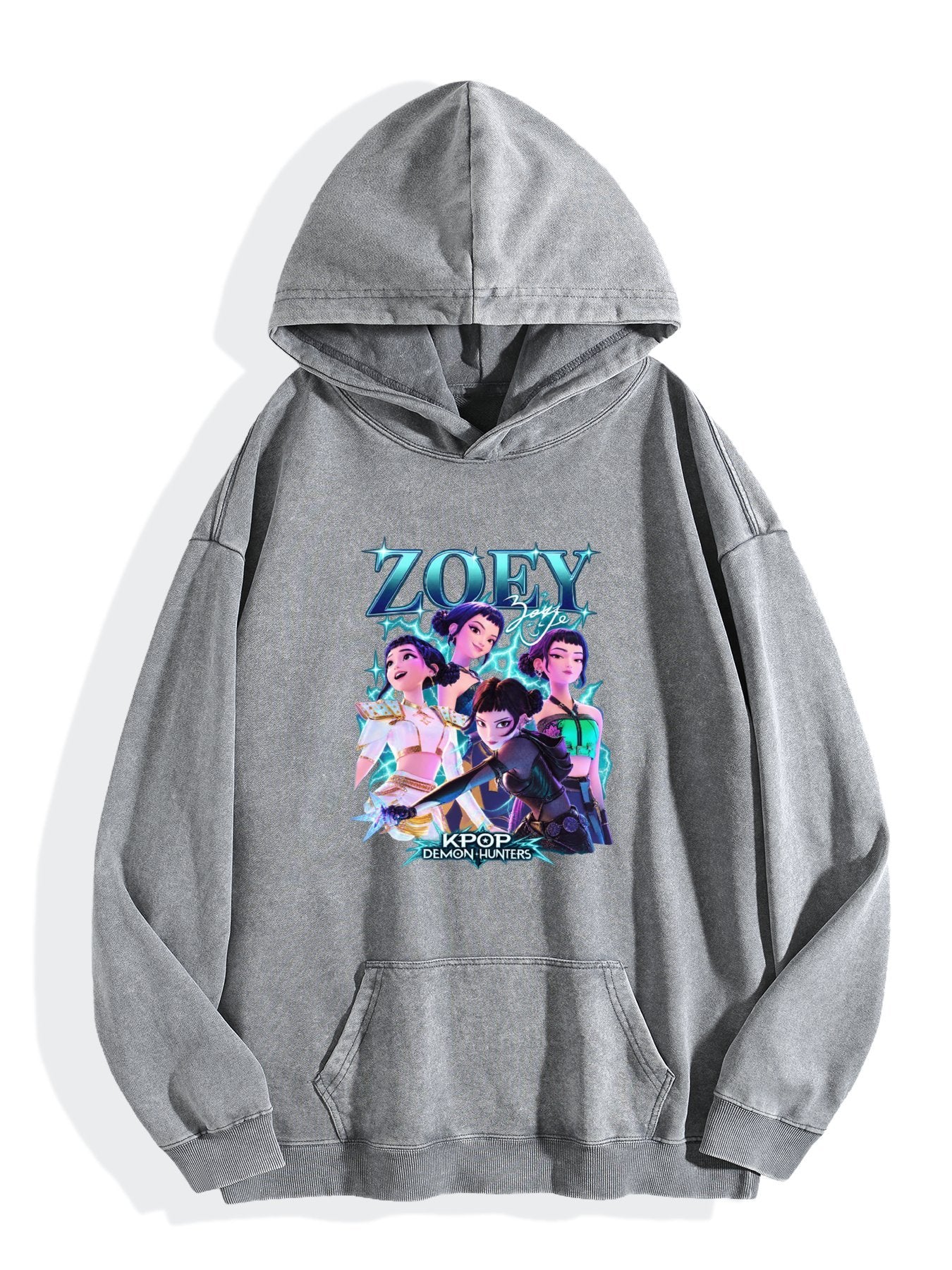 Pop Hunt Witch Squad Zoey Collage Vintage Wash Oversized Hoodie