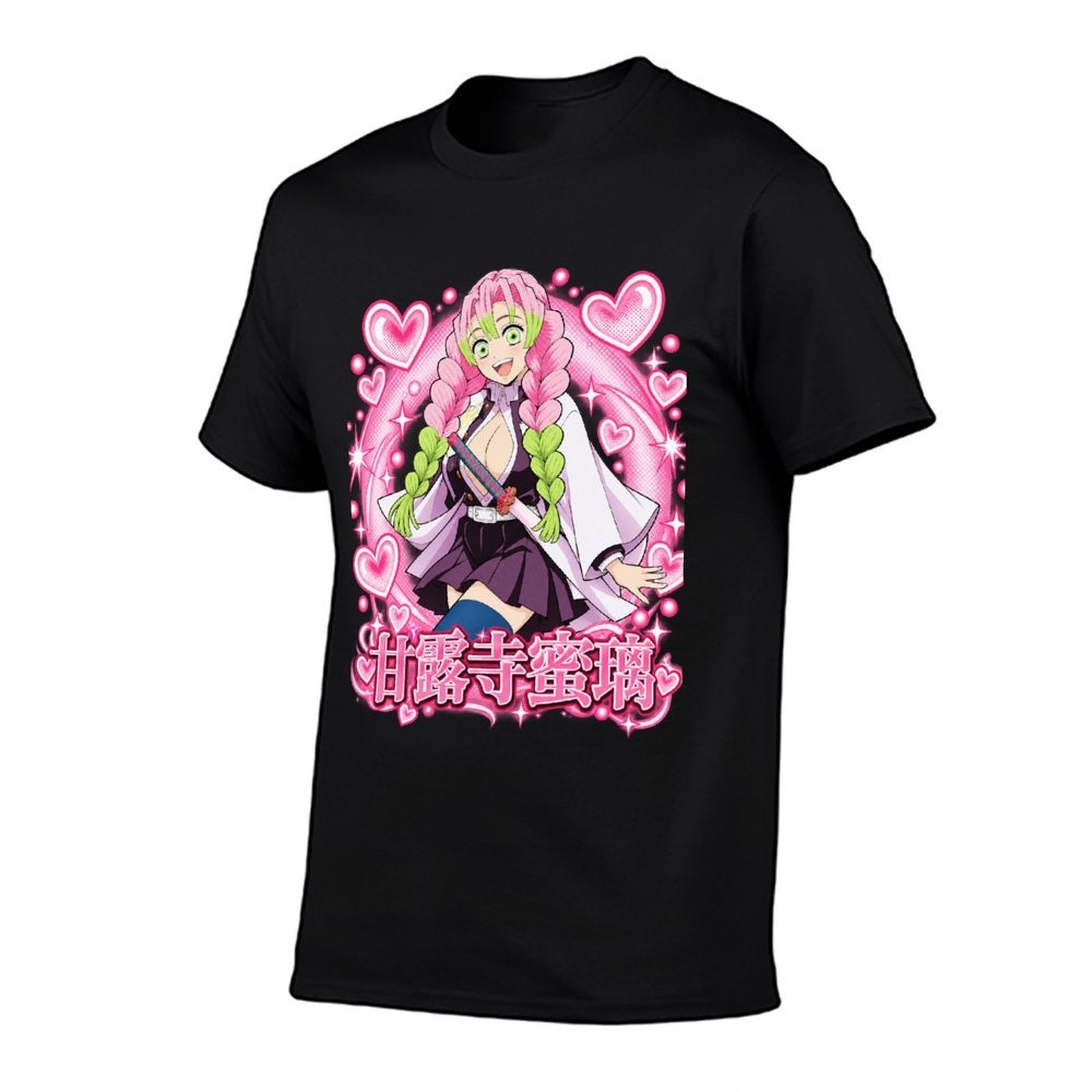 Demon Slayer Mitsuri Kanroji Heart Frame Graphic Oversized Men Tee