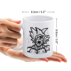 Dragon Ball Goku Rough Sketch Roaring Graphic Ceramic Coffee Mug