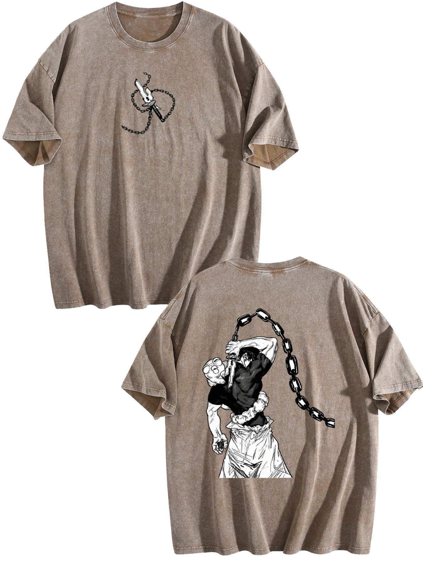 Jujutsu Kaisen Hanami Printed Vintage Washed Short‑Sleeve T‑Shirt