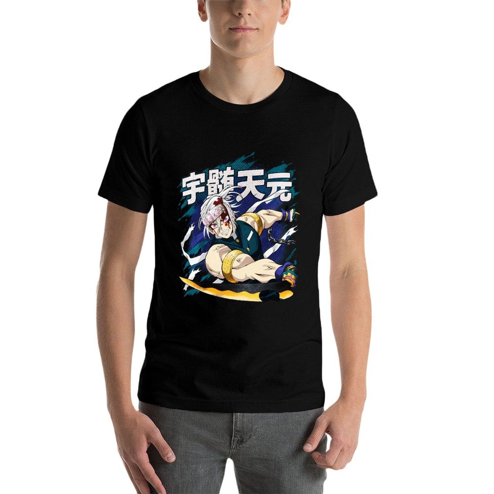 Demon Slayer Tengen Uzui Battle Pose Graphic Men Tee