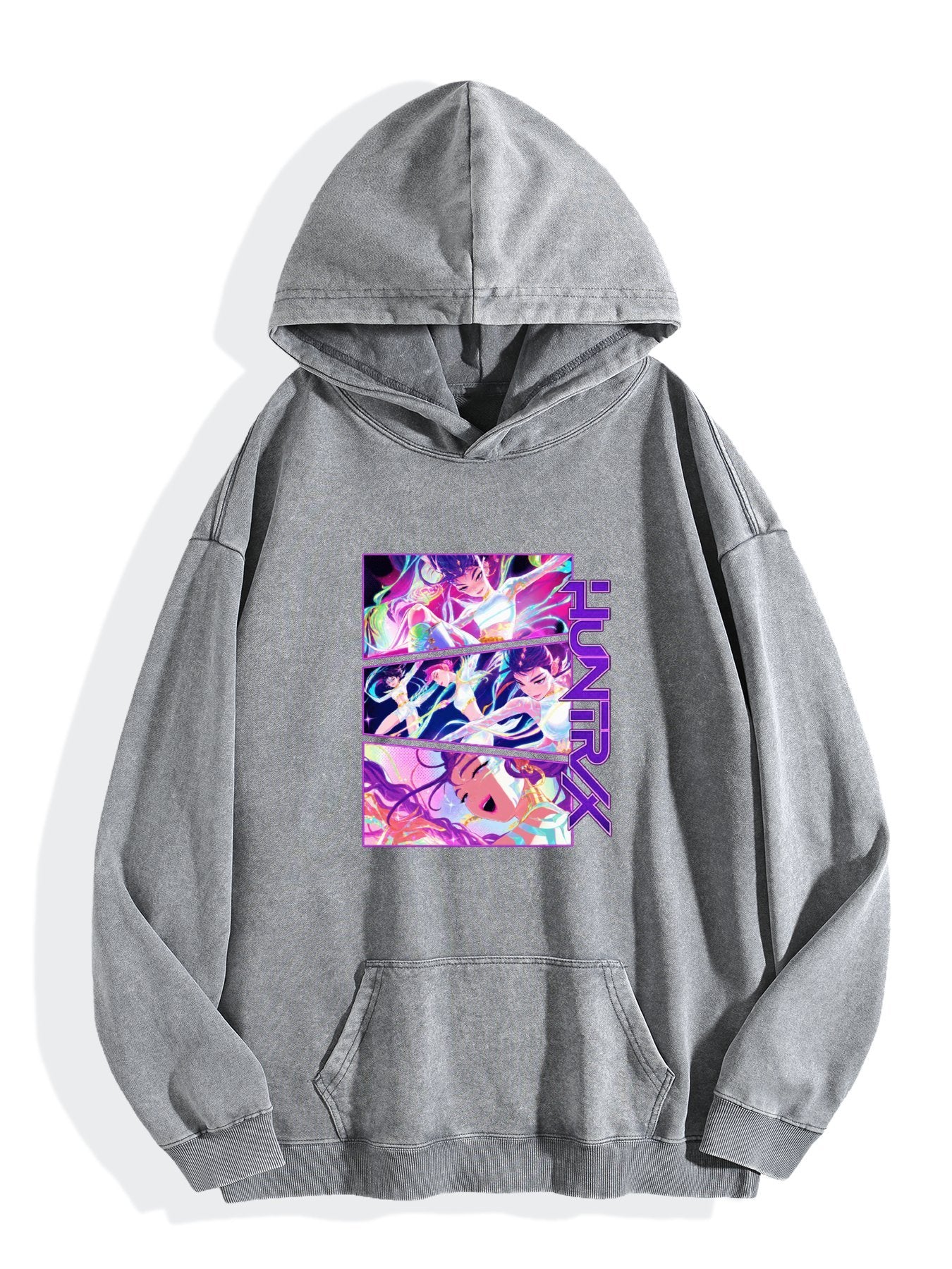 Pop Team Epic Color Psychedelic Square Vintage Wash Oversized Hoodie