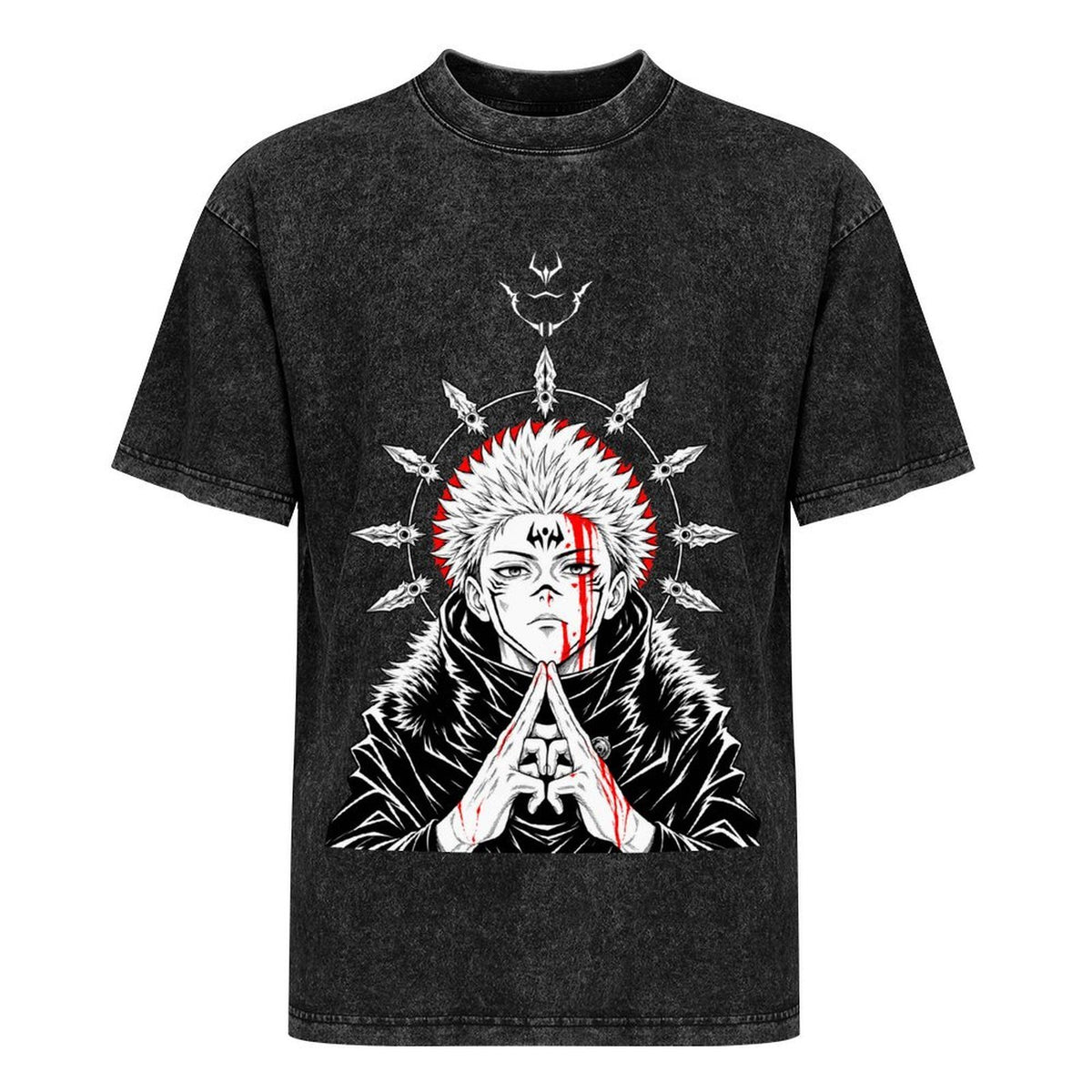 Jujutsu Kaisen Ryomen Sukuna Vintage Washed Anime T‑Shirt