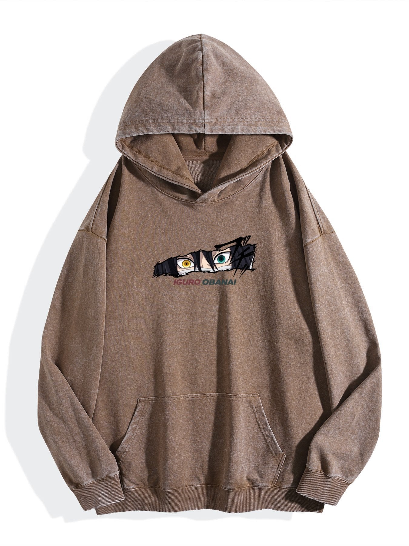Demon Slayer Obanai Iguro Eye Vintage Wash Oversized Hoodie