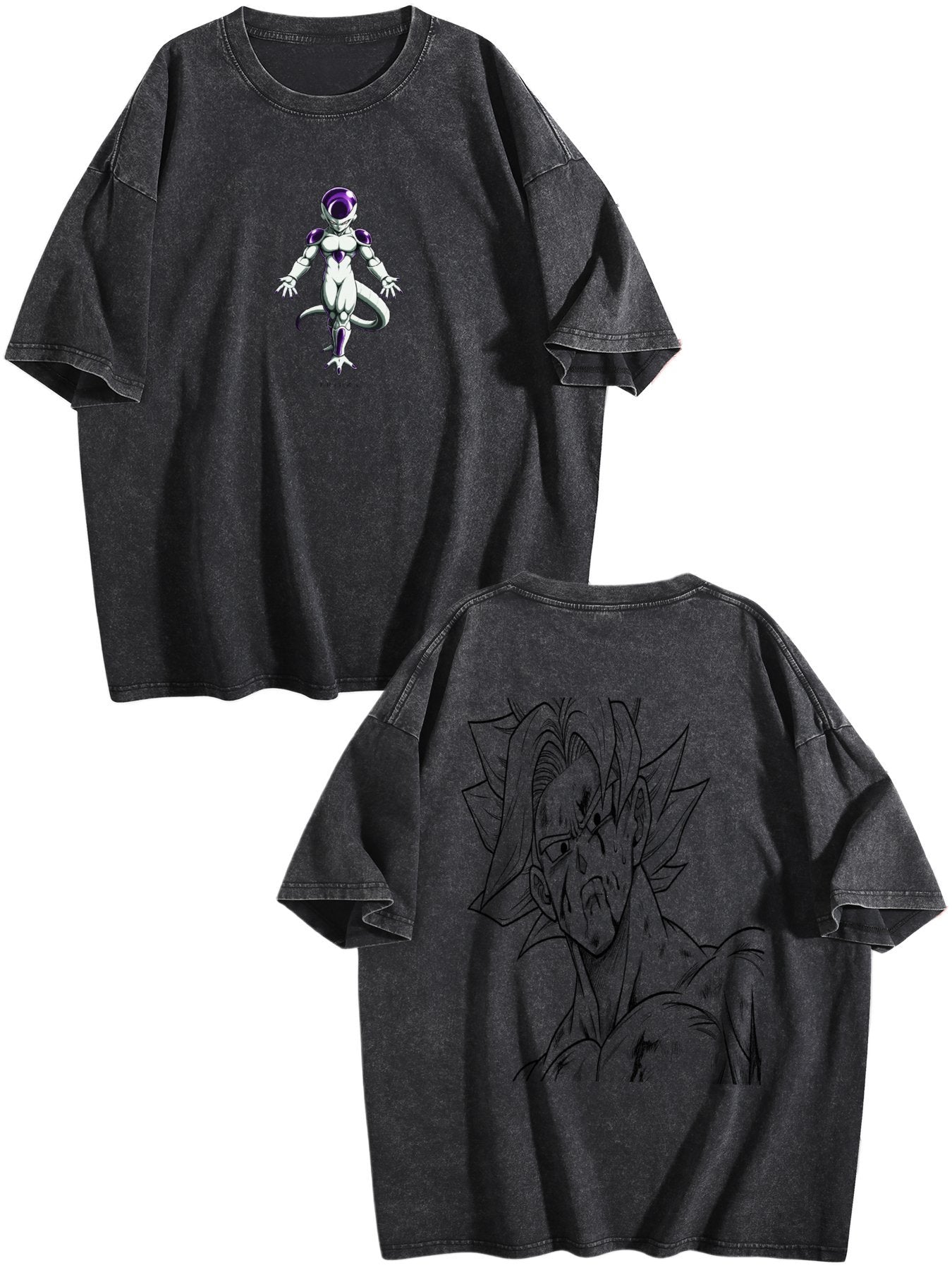 Dragon Ball Frieza Printed Washed Short‑Sleeve T‑Shirt