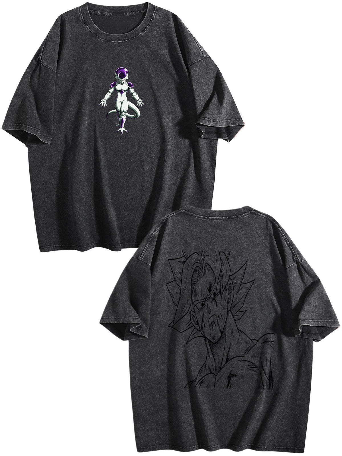 Dragon Ball Frieza Printed Washed Short‑Sleeve T‑Shirt