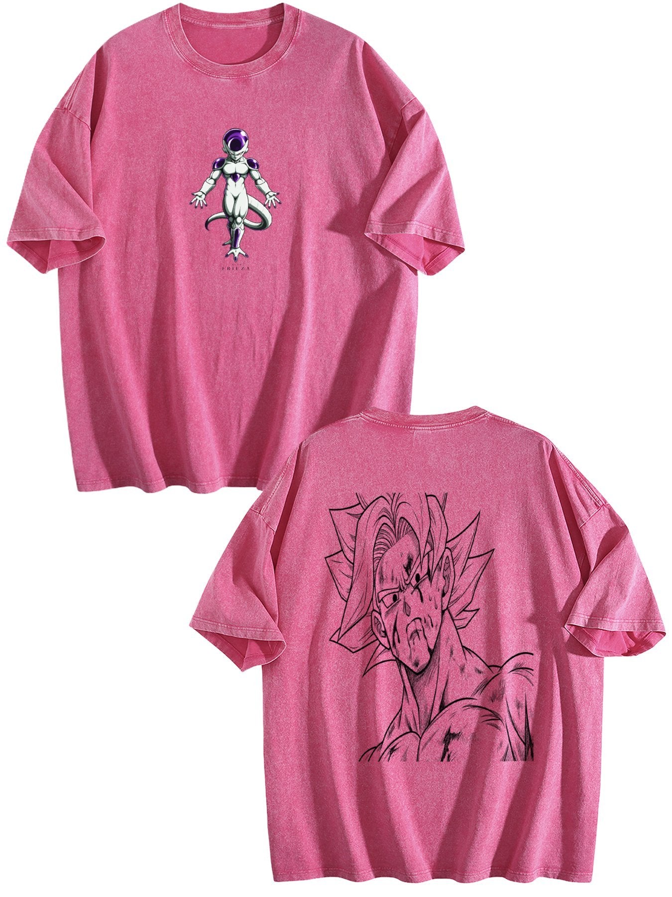 Dragon Ball Frieza Printed Washed Short‑Sleeve T‑Shirt