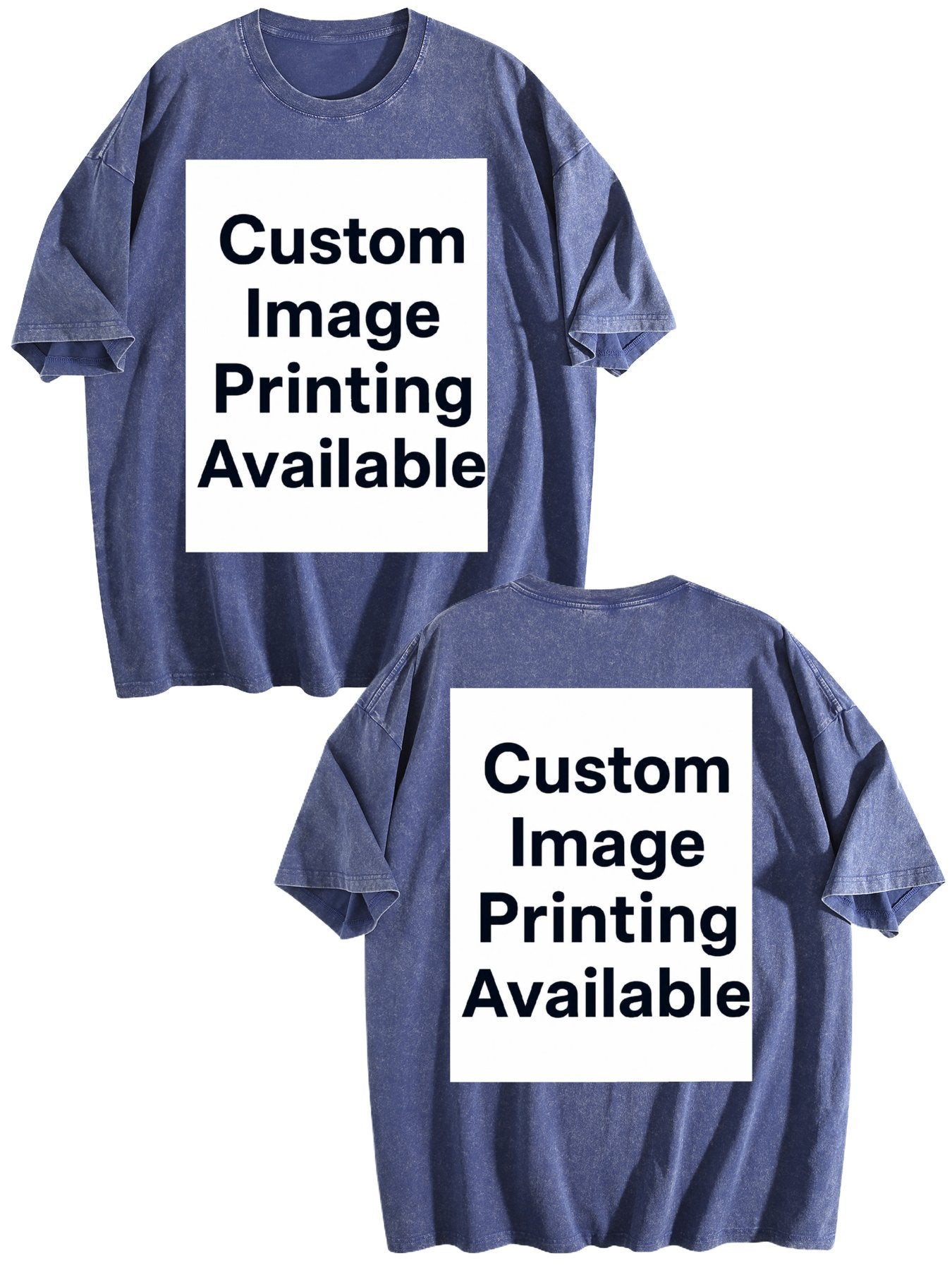 Custom Front Back Print Vintage Washed Oversized Unisex Short Sleeve Tee
