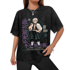 Demon Slayer Sanemi Shinazugawa Oversized Washed Men Tee