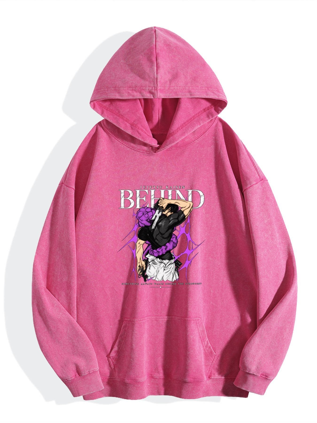 Jujutsu Kaisen Fushiguro Megumi Purple Effect Vintage Wash Oversized Hoodie