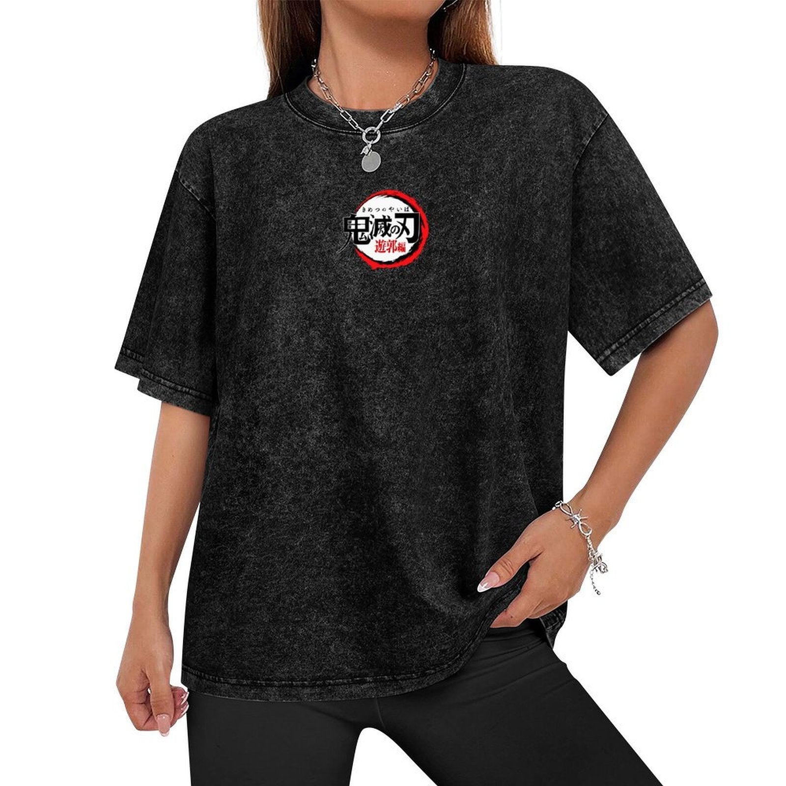 Demon Slayer All‑Characters Double‑Sided Print Vintage Washed T‑Shirt
