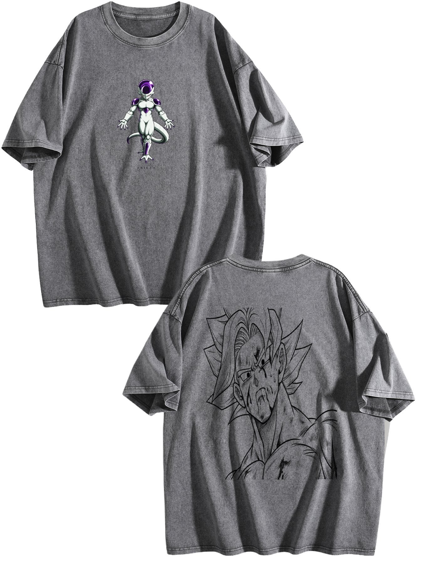 Dragon Ball Frieza Printed Washed Short‑Sleeve T‑Shirt